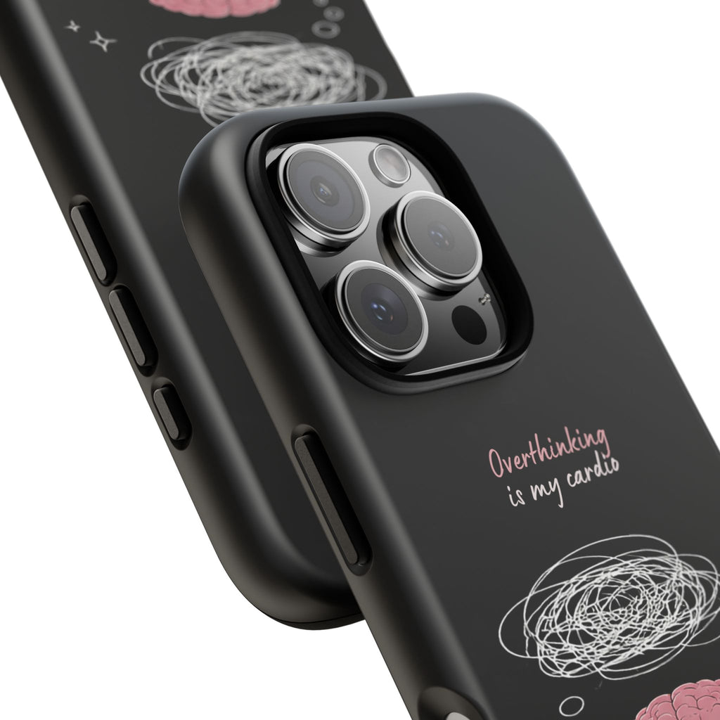 Phone Case — "Overthinking Is My Cardio" Cute Meditating Brain Protective Case