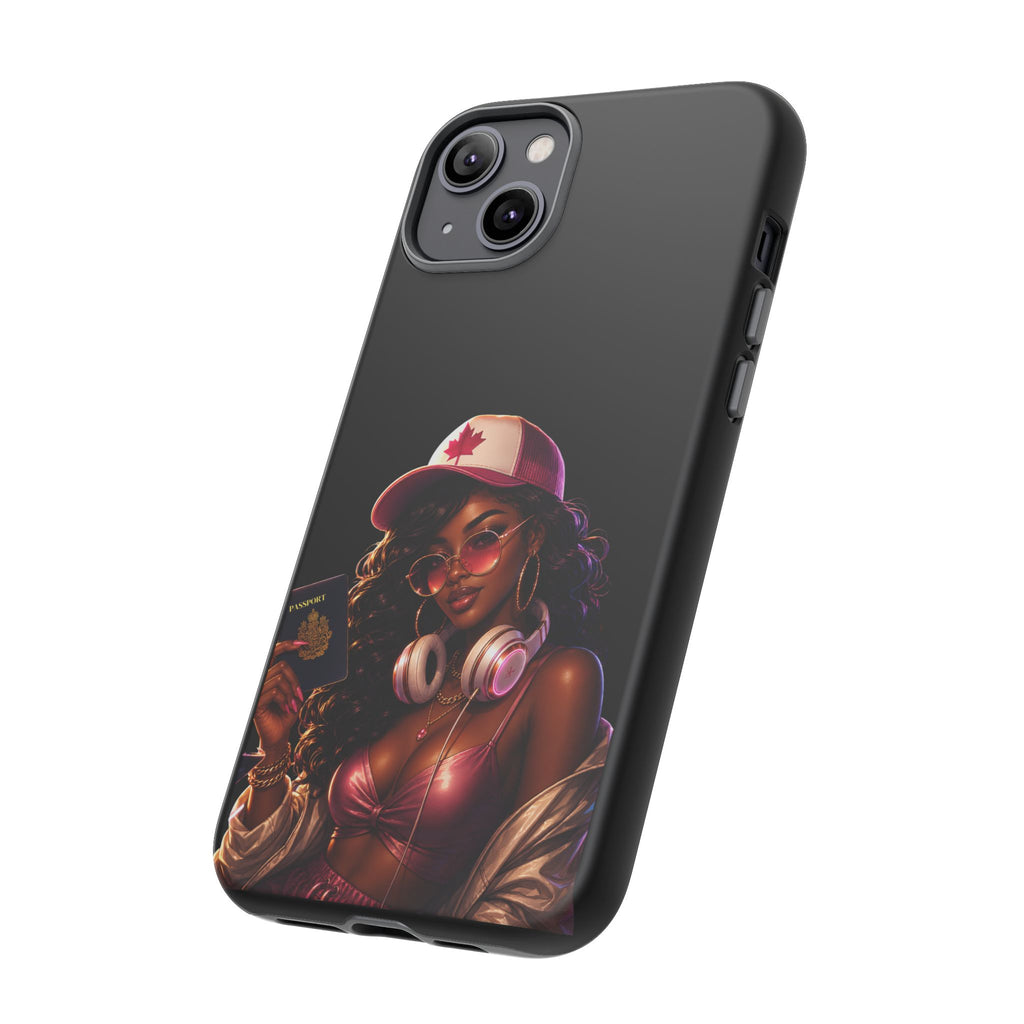 Phone Case — Stylish Urban Woman Design with Maple Cap