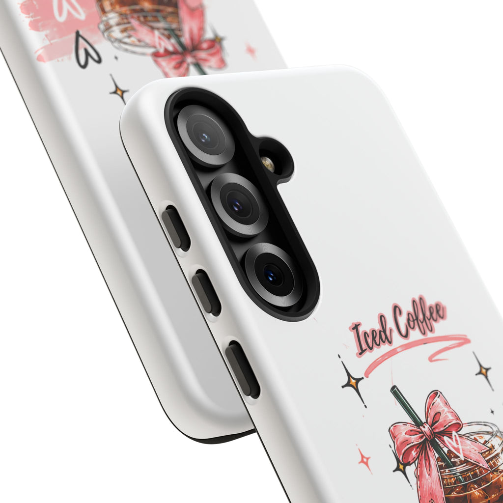 Iced Coffee Phone Case – Cute Pink Boba Design ("Iced coffee is my person")