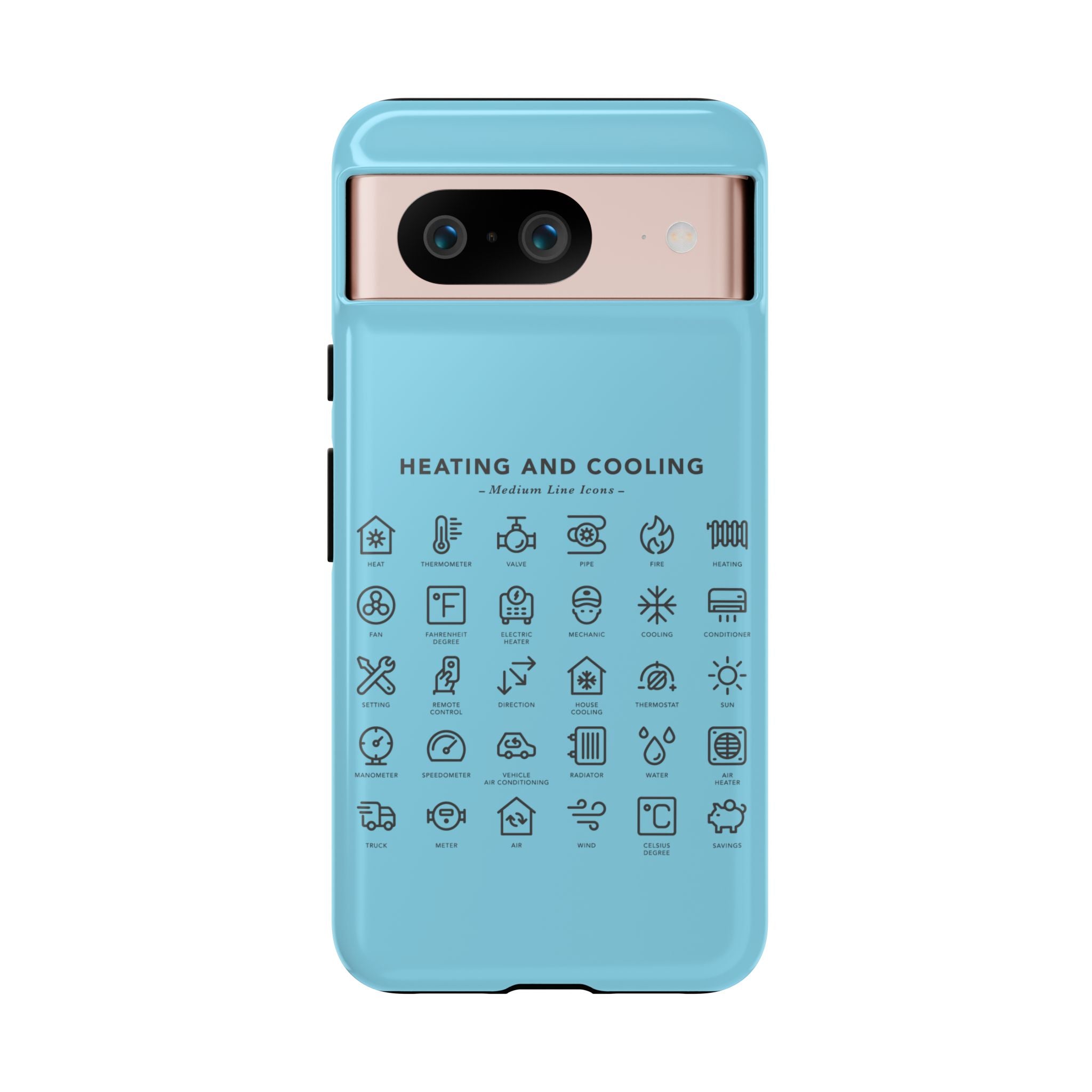 Heating and Cooling Icons Phone Case – HVAC Technician Protective Phone Cover