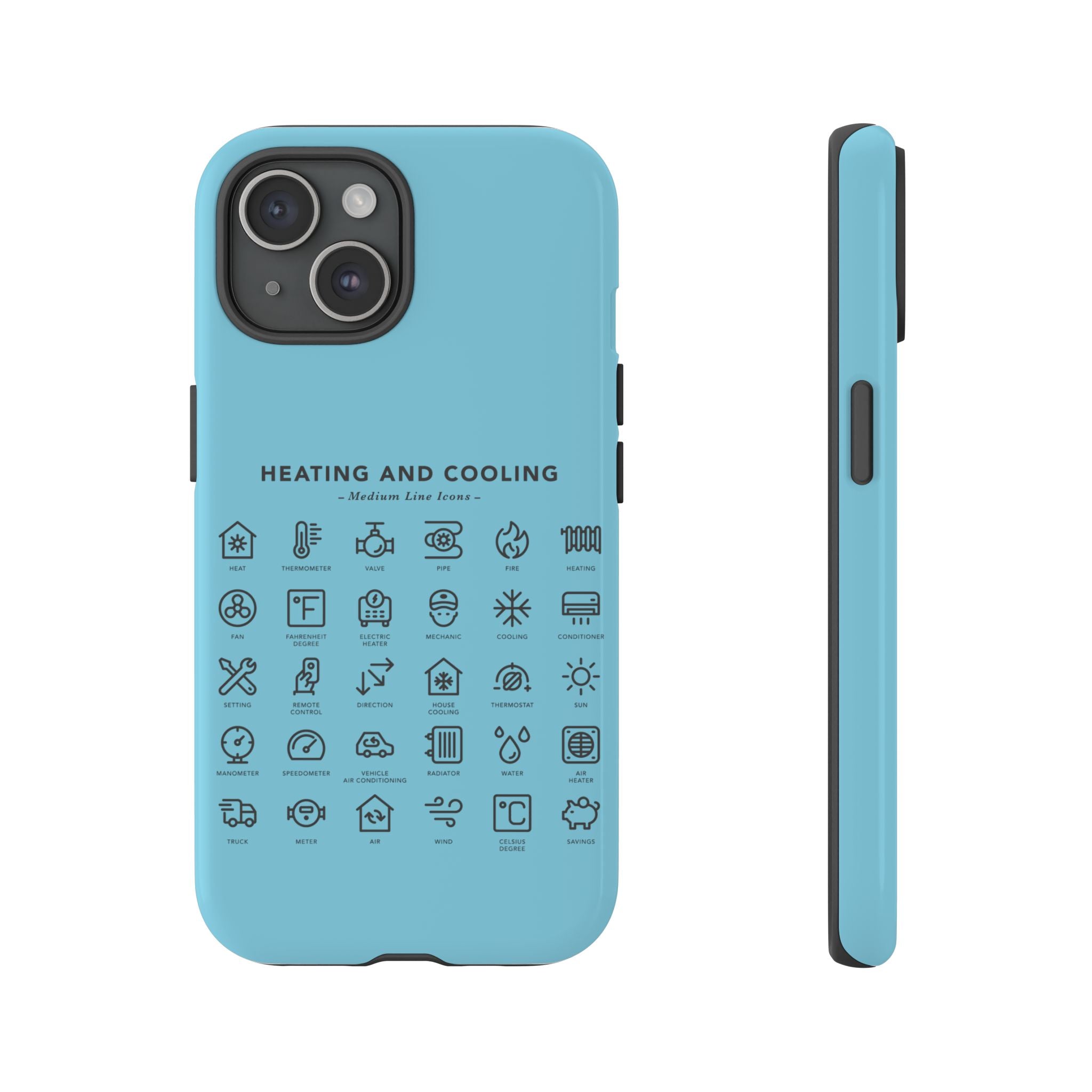 Heating and Cooling Icons Phone Case – HVAC Technician Protective Phone Cover