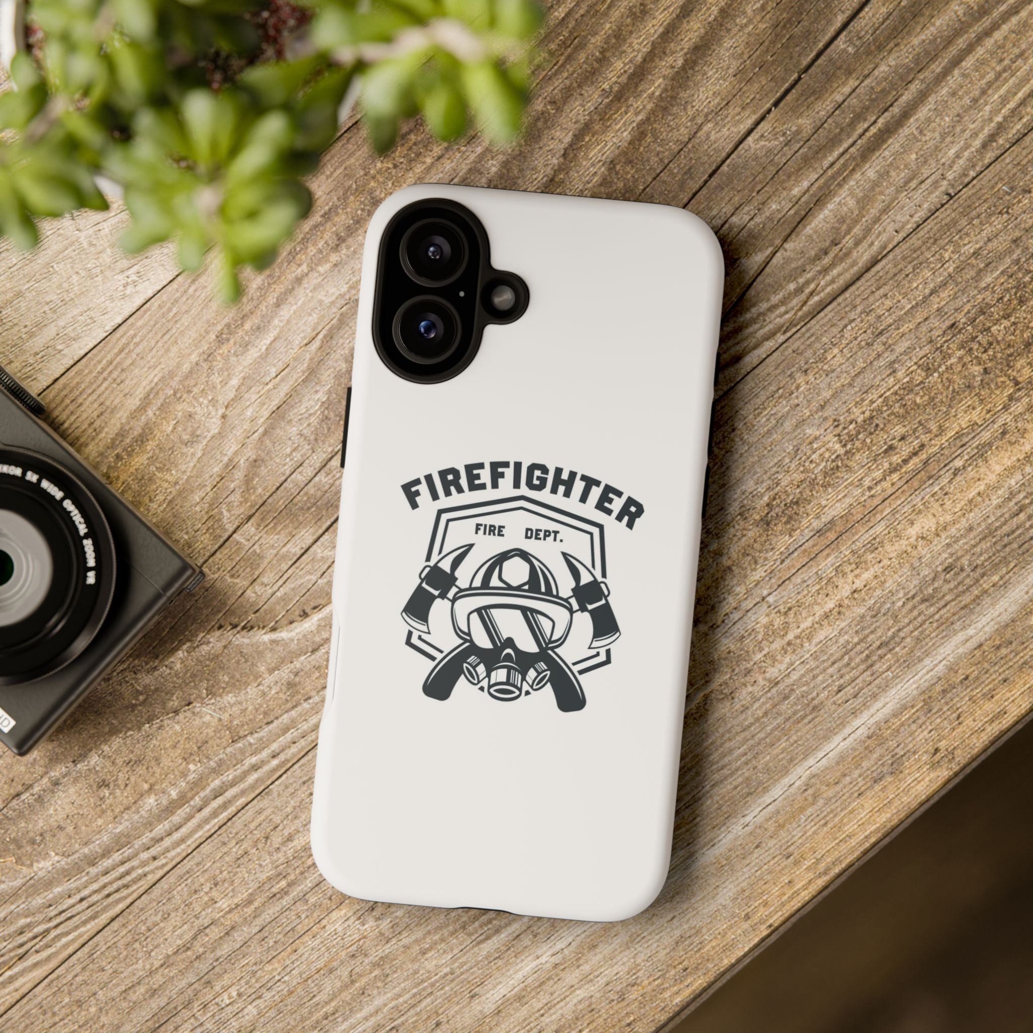 Firefighter Tough Phone Case — Fire Dept Helmet & Axes Protective Cover