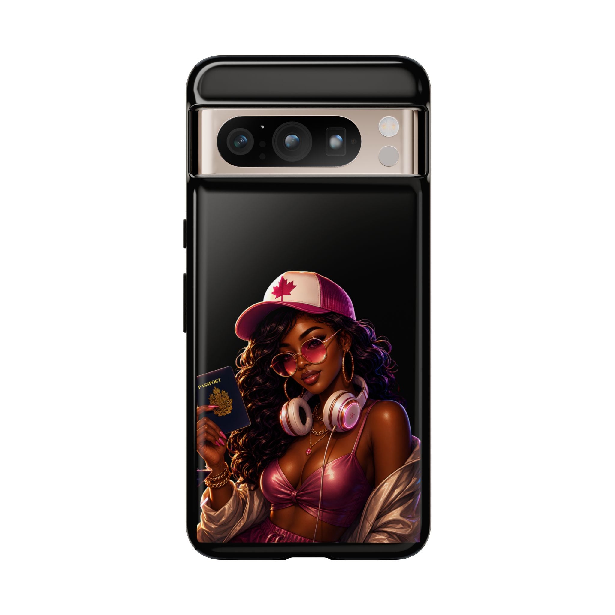 Phone Case — Stylish Urban Woman Design with Maple Cap