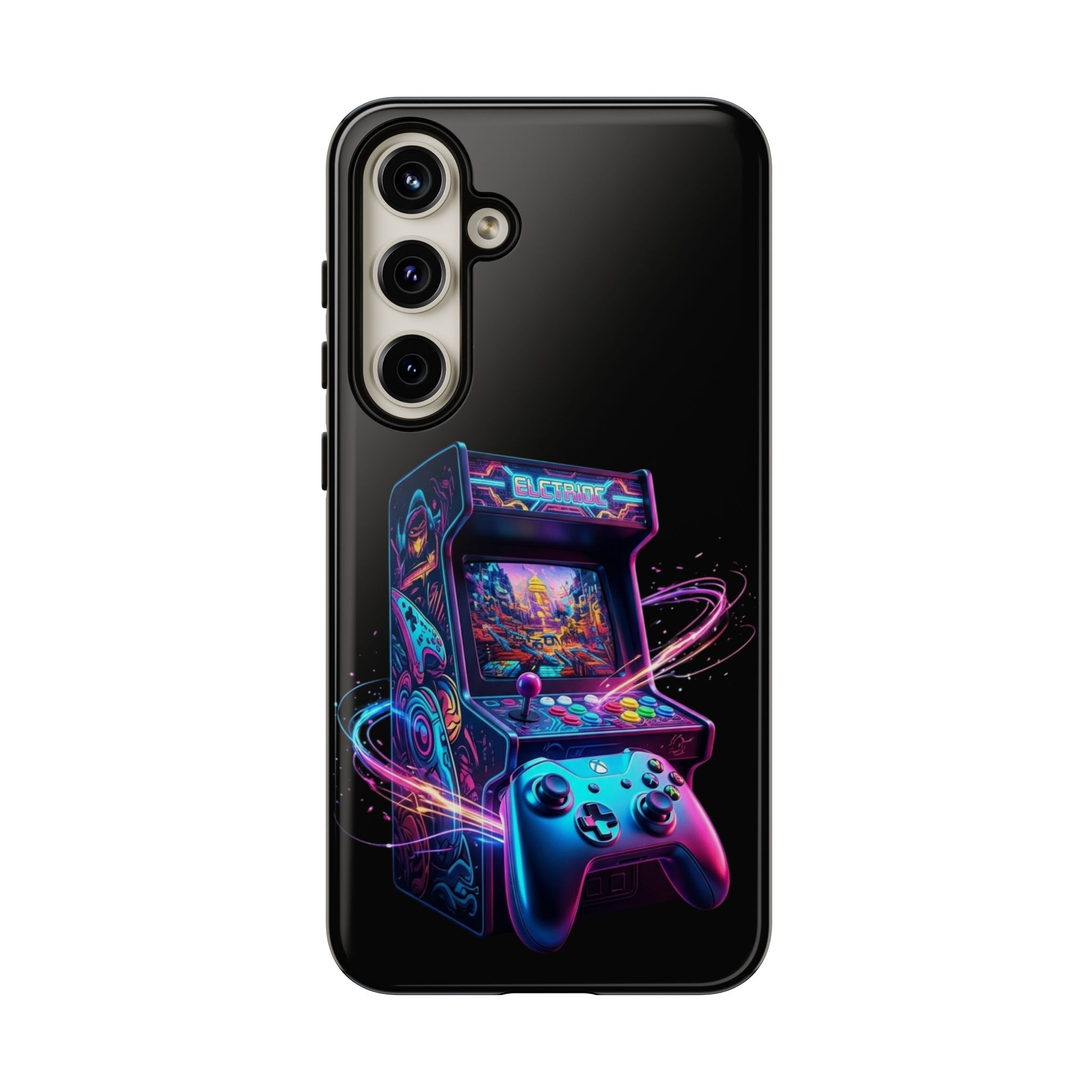 Retro Arcade Phone Case — Neon Gaming Controller Design