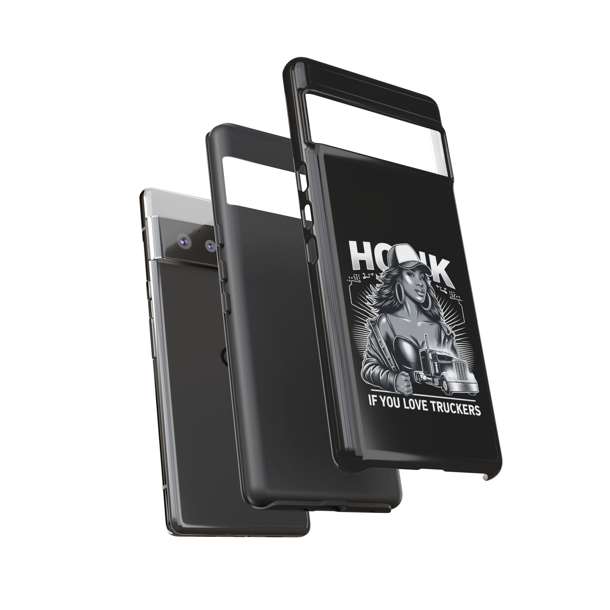Phone Case — 'Honk' Trucker Girl Retro Semi Truck Protective Case