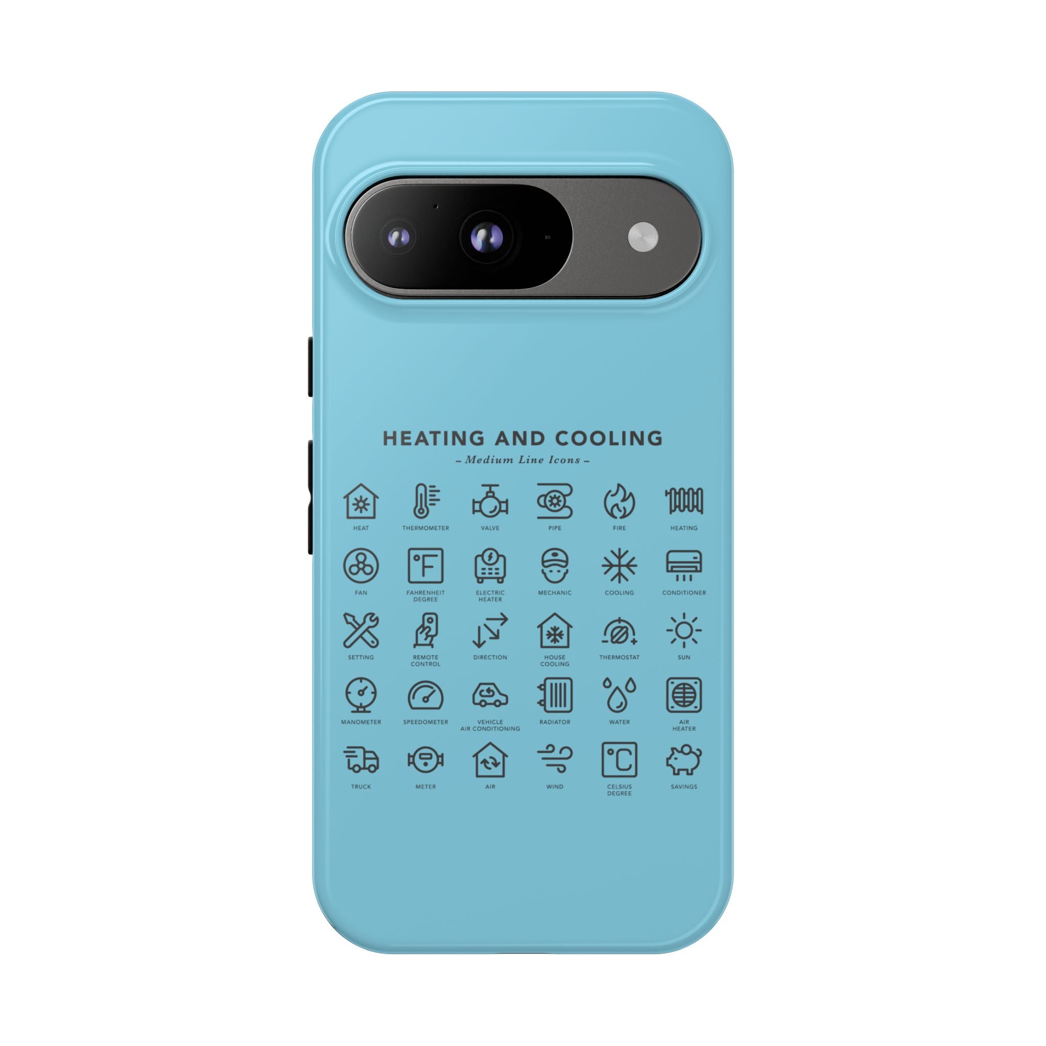 Heating and Cooling Icons Phone Case – HVAC Technician Protective Phone Cover