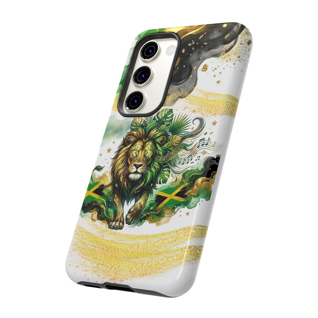Reggae Lion Phone Case — Jamaican Flag Rasta Art Tough Phone Cover