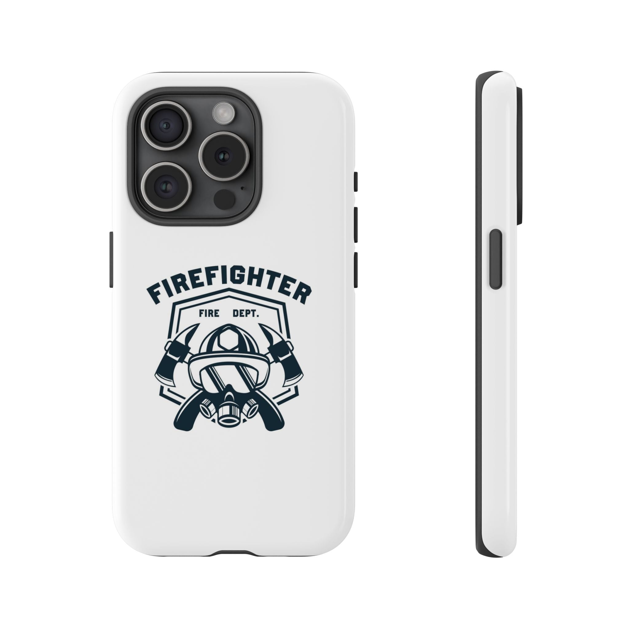 Firefighter Tough Phone Case — Fire Dept Helmet & Axes Protective Cover