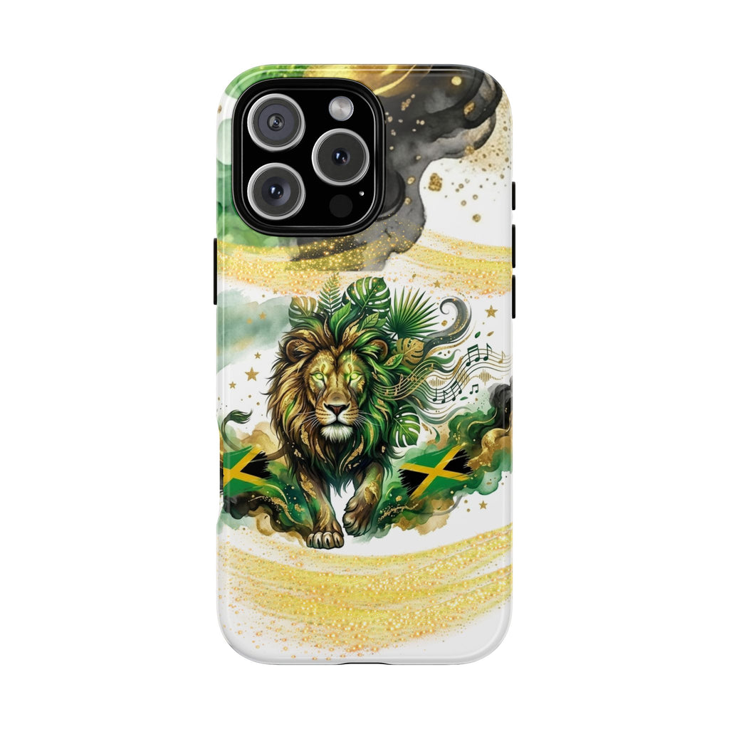 Reggae Lion Phone Case — Jamaican Flag Rasta Art Tough Phone Cover
