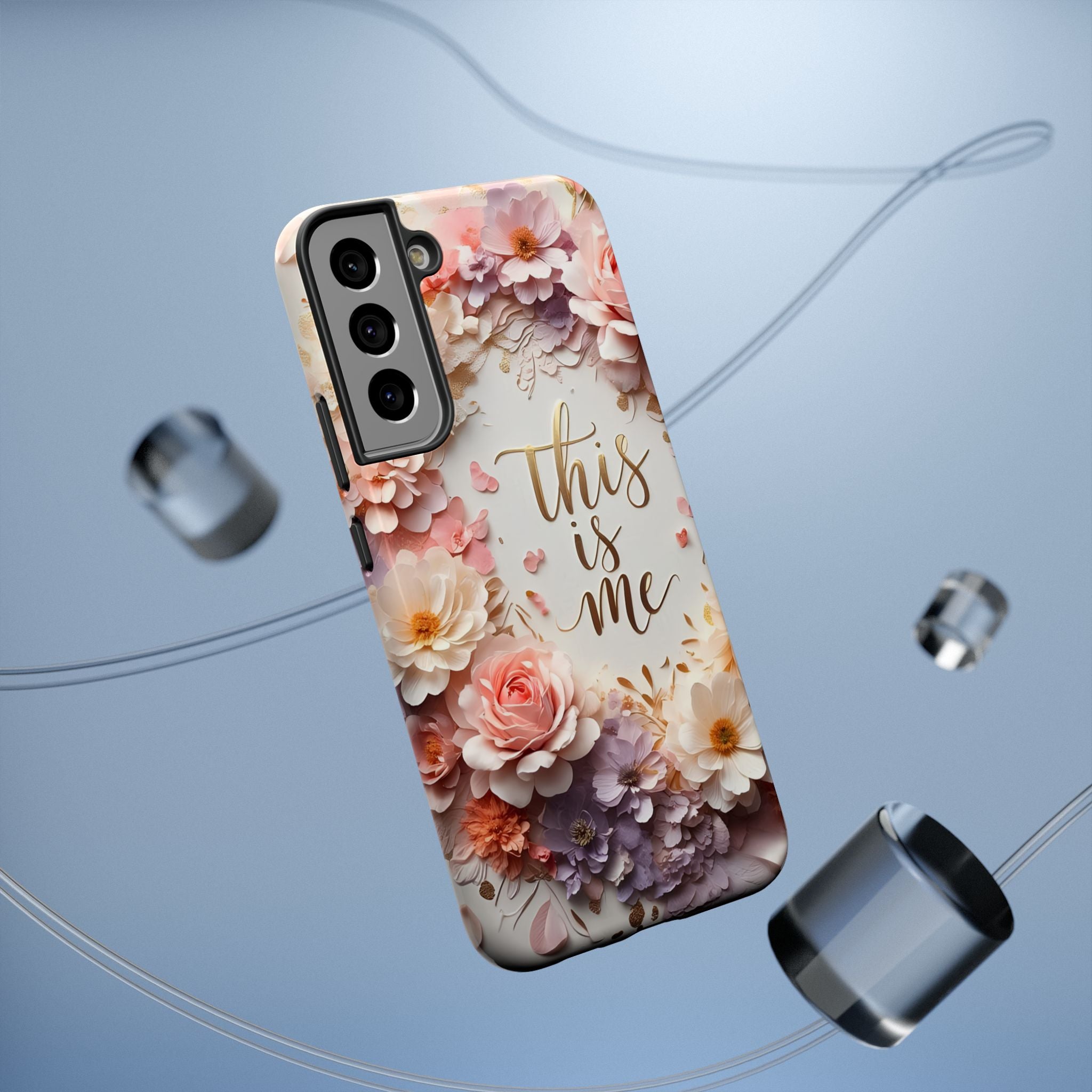 Floral "This Is Me" Phone Case — Impact-Resistant Floral Protective Cover