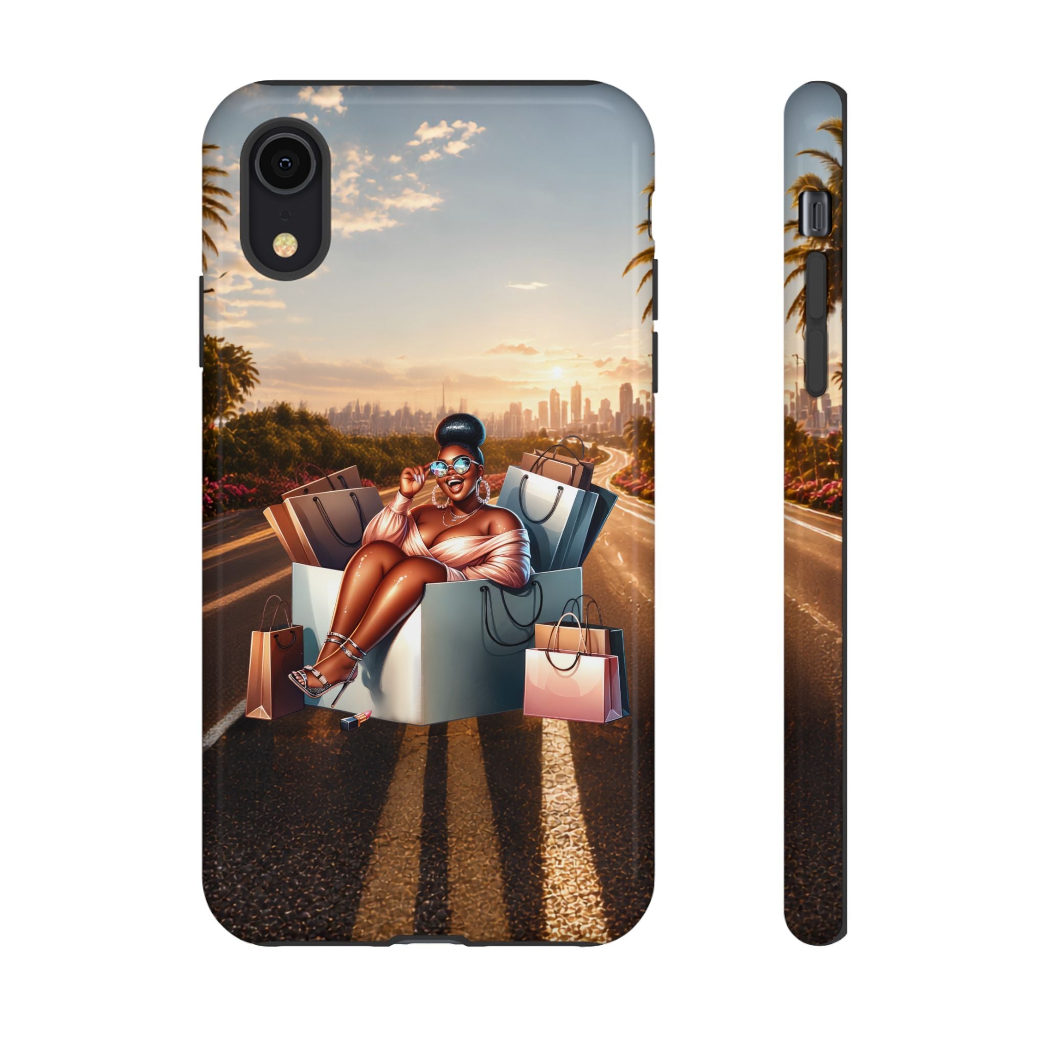 Phone Case — Chic Shopper Illustration on Cloud Background