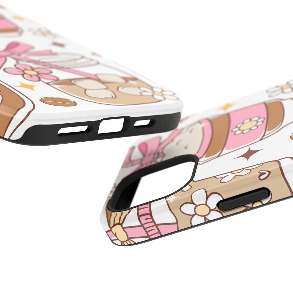 Cute Pink Coffee & Latte Pattern Impact Phone Case