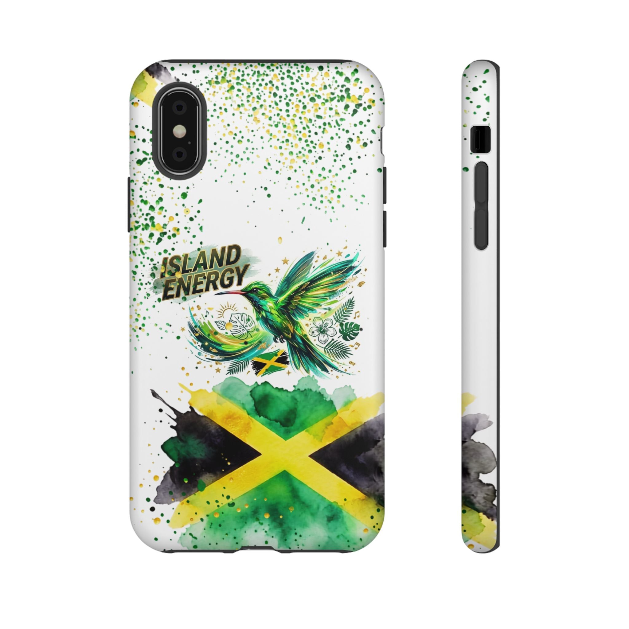 Island Energy Tough Phone Case — Colorful Hummingbird & Tropical Sunset Protective Cover