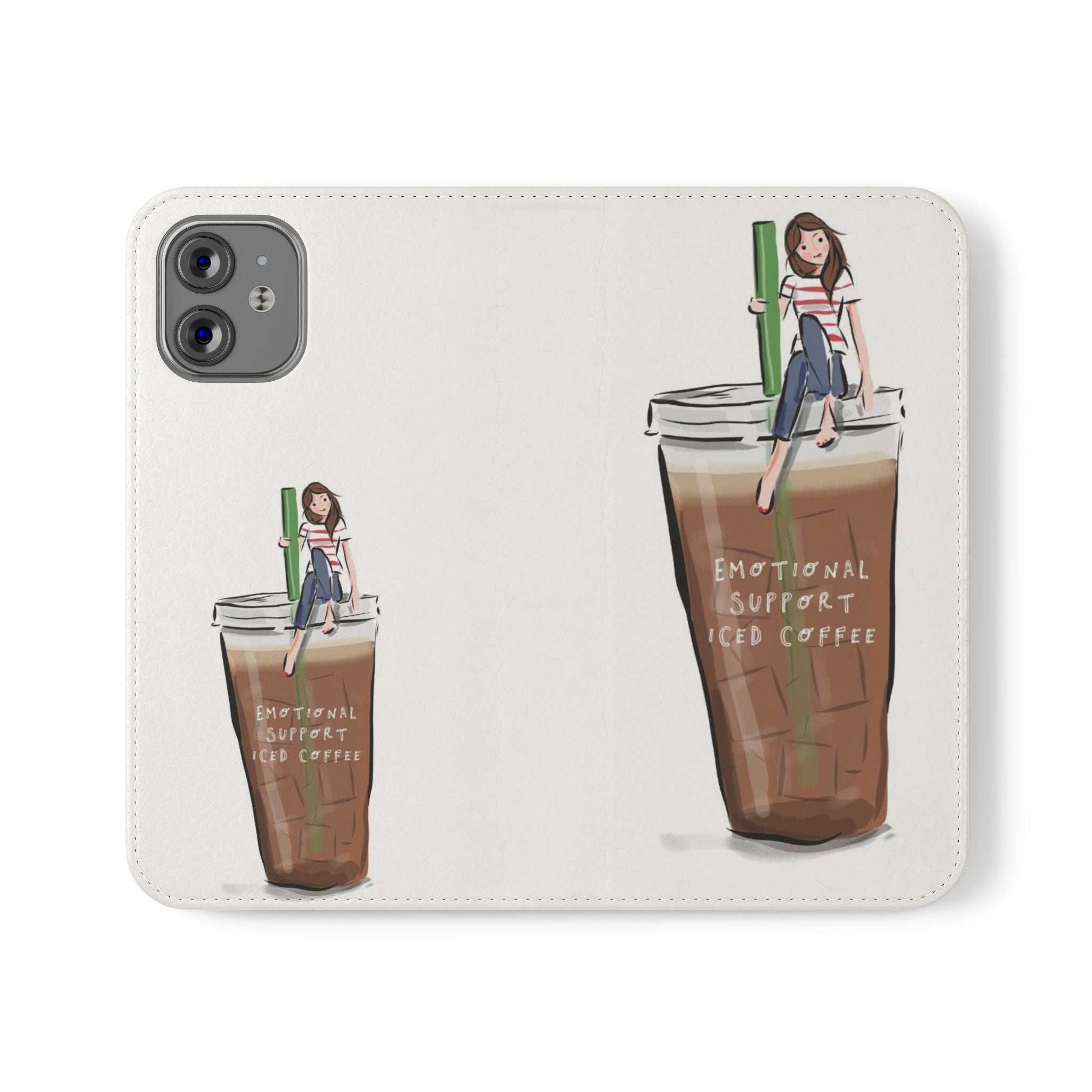 Flip Case — "Emotional Support Iced Coffee" Phone Wallet Case