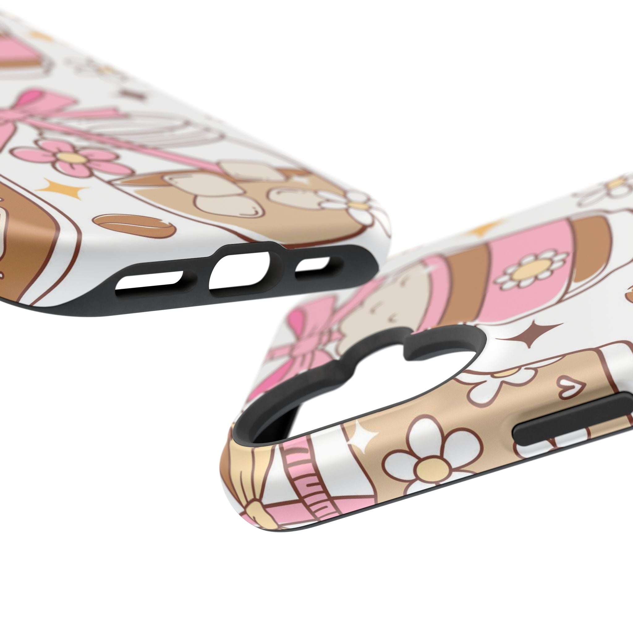 Cute Pink Coffee & Latte Pattern Impact Phone Case
