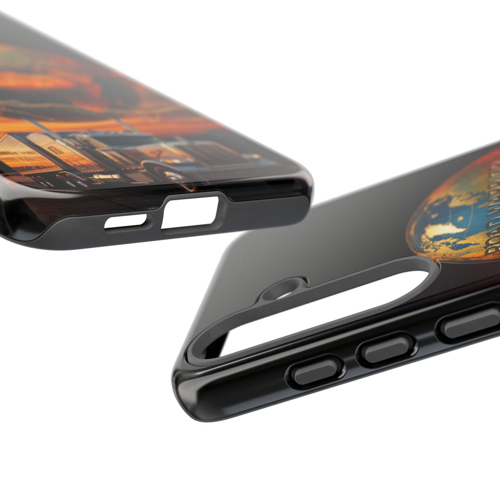 Truck Driver Phone Case — 'Global Road Warrior' Semi Truck Globe Tough Phone Cover