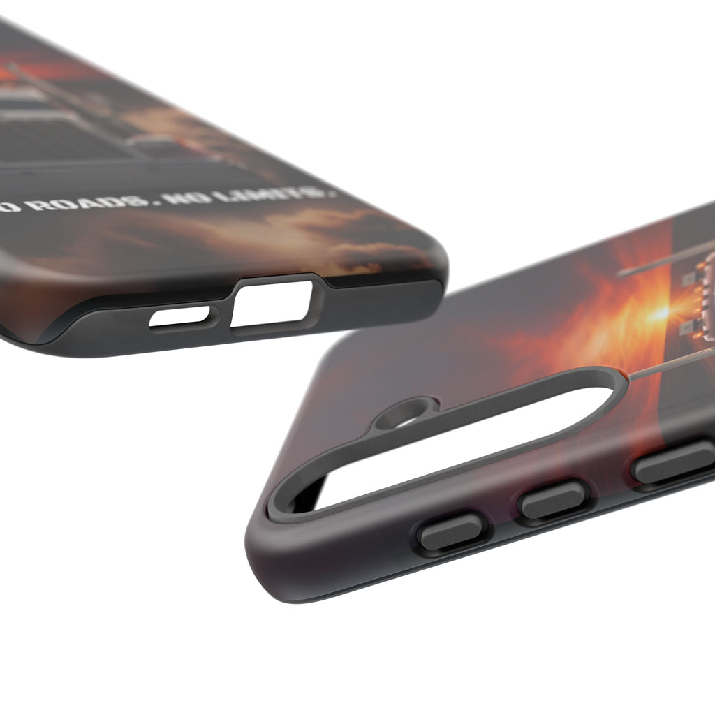 Truck Phone Case — "No Roads. No Limits." Sunset Semi Truck Protective Case