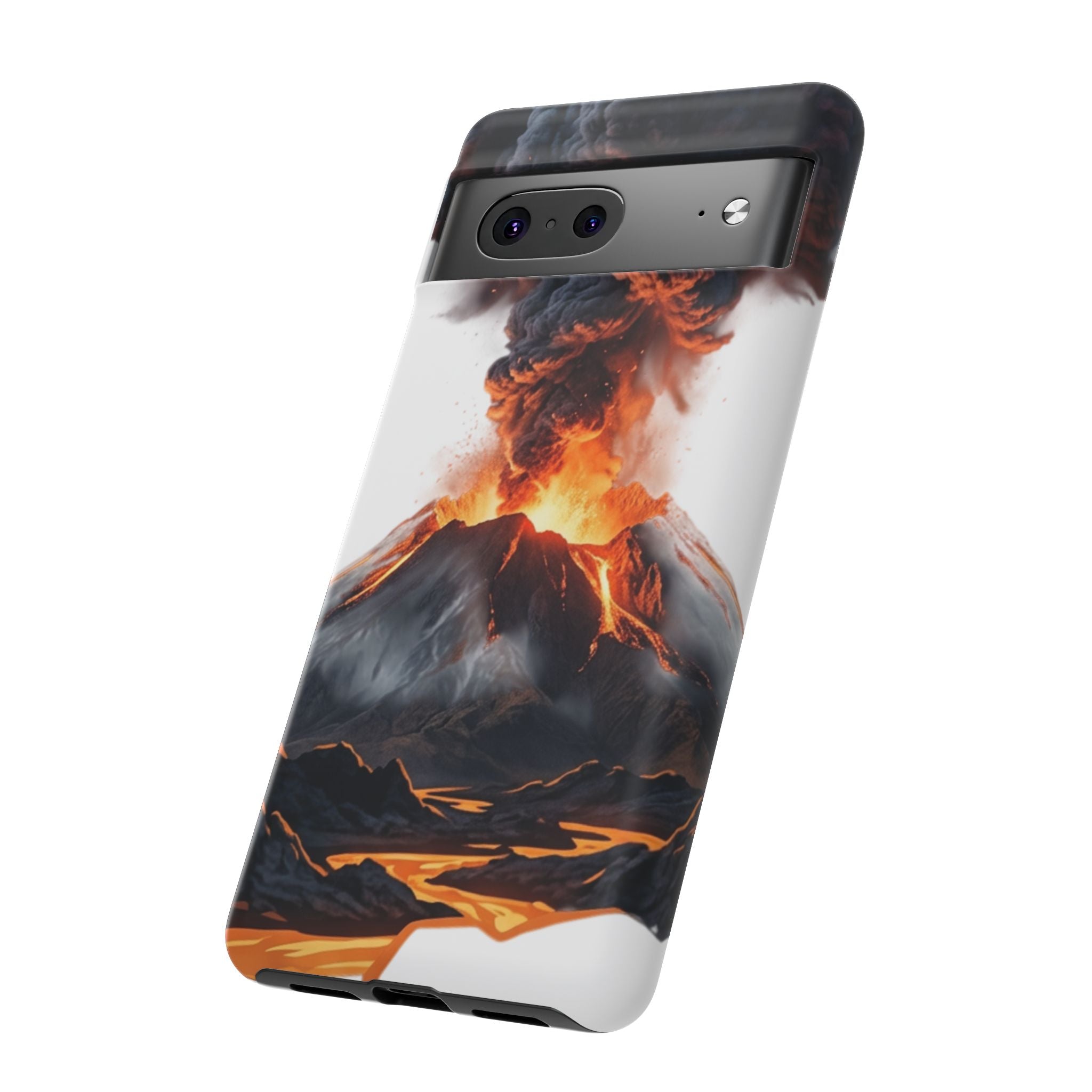 Volcano Eruption Tough Phone Case — Fiery Lava Protective Cover