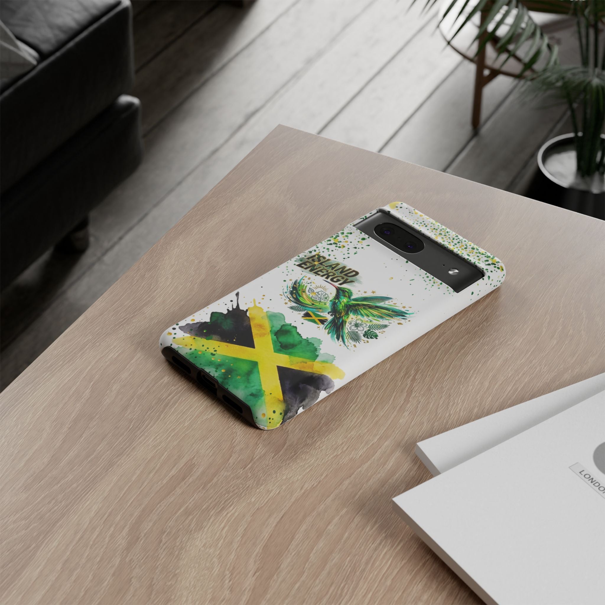 Island Energy Tough Phone Case — Colorful Hummingbird & Tropical Sunset Protective Cover
