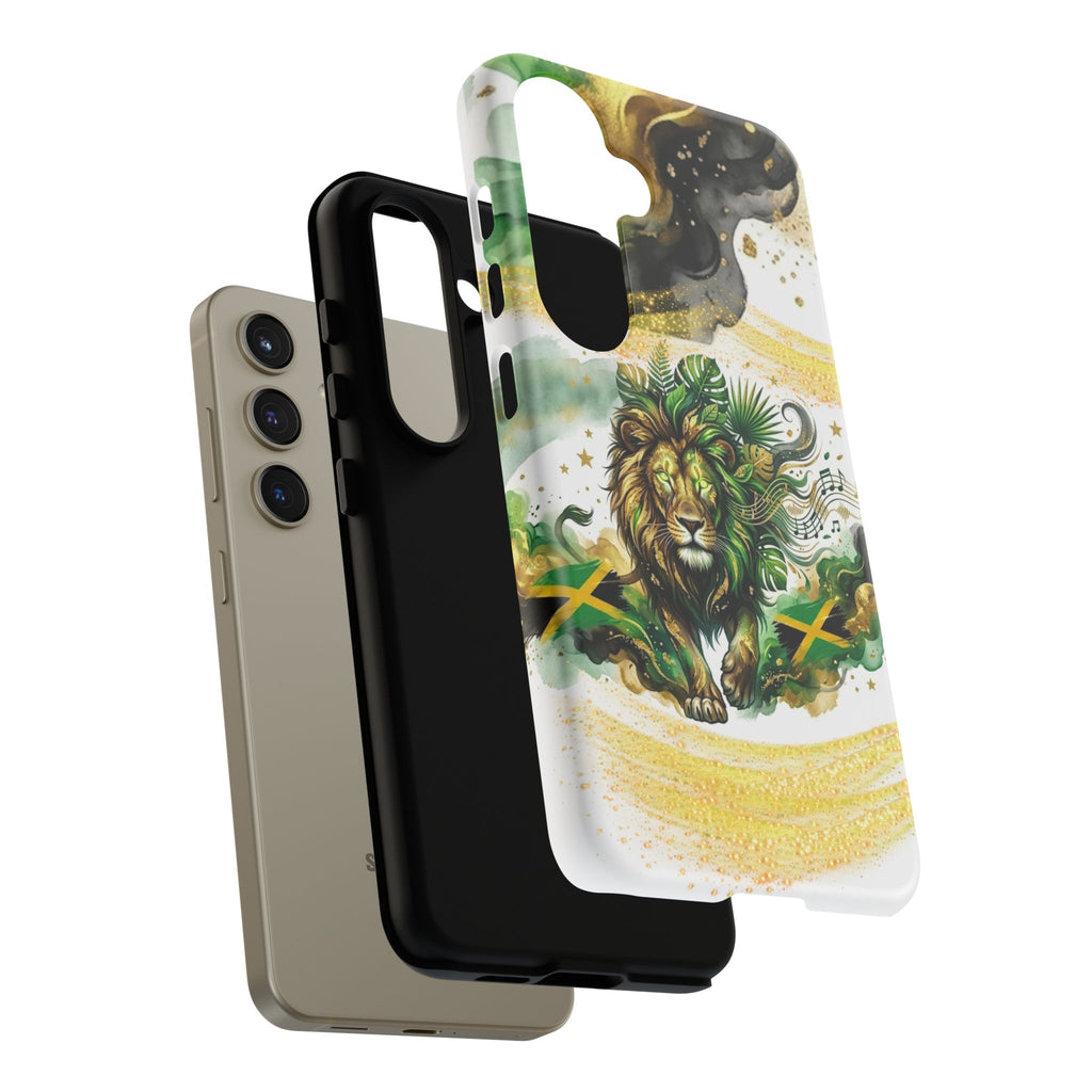 Reggae Lion Phone Case — Jamaican Flag Rasta Art Tough Phone Cover
