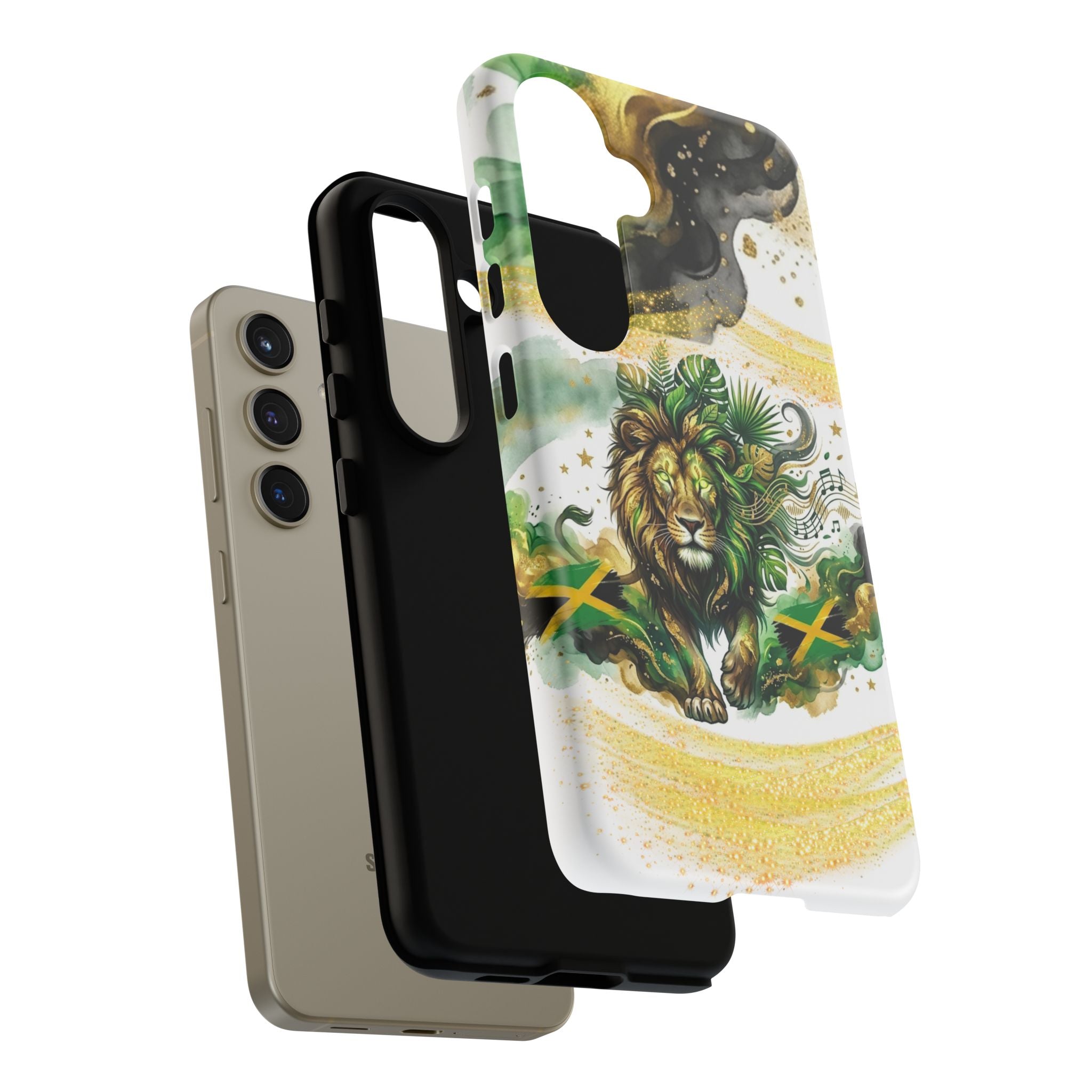 Reggae Lion Phone Case — Jamaican Flag Rasta Art Tough Phone Cover