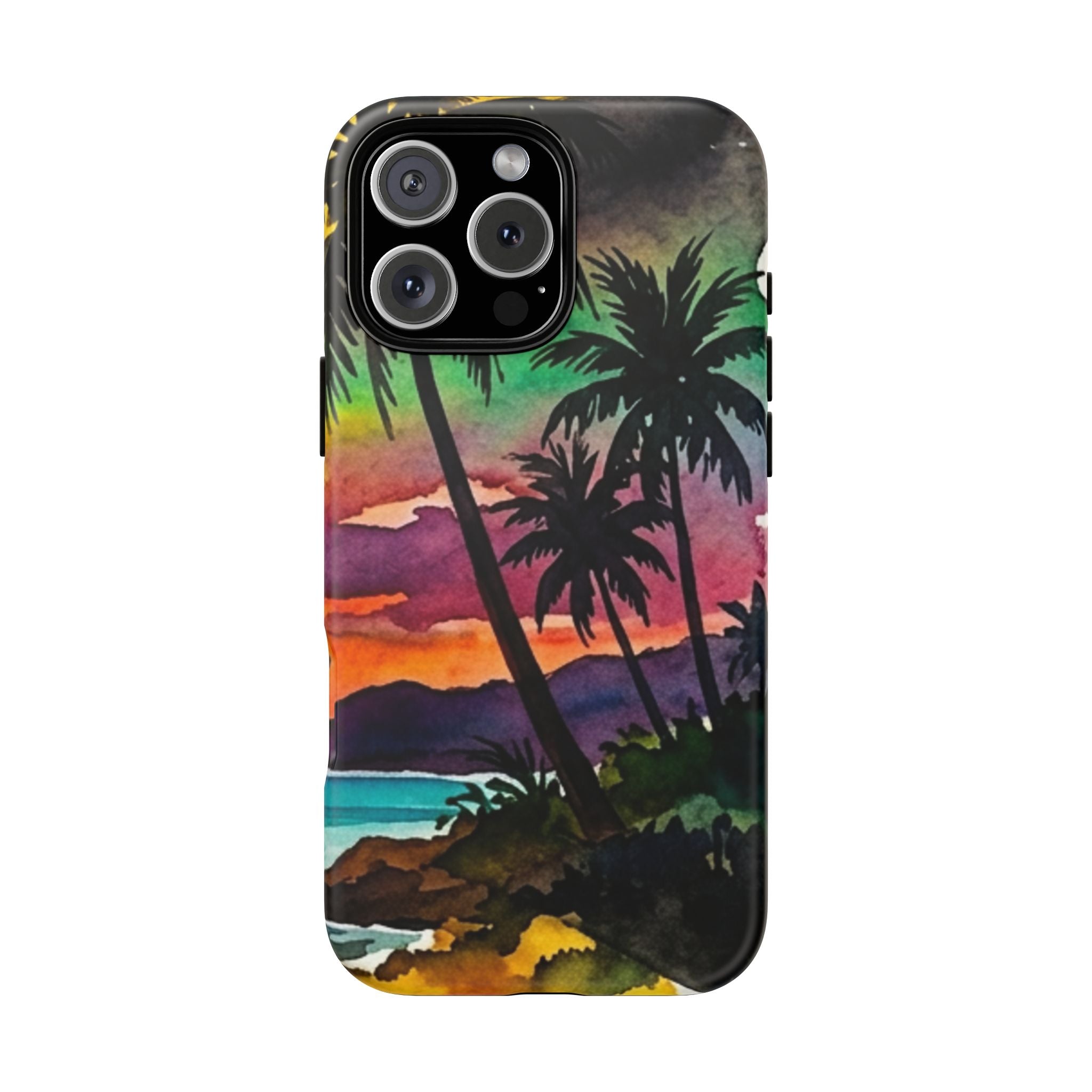 Tropical Sunset Phone Case – Palm Tree Beach Protective Cover