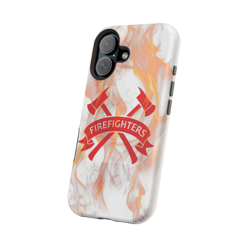 Firefighters Magnetic Impact-Resistant Phone Case — Flame Design with Maltese Cross