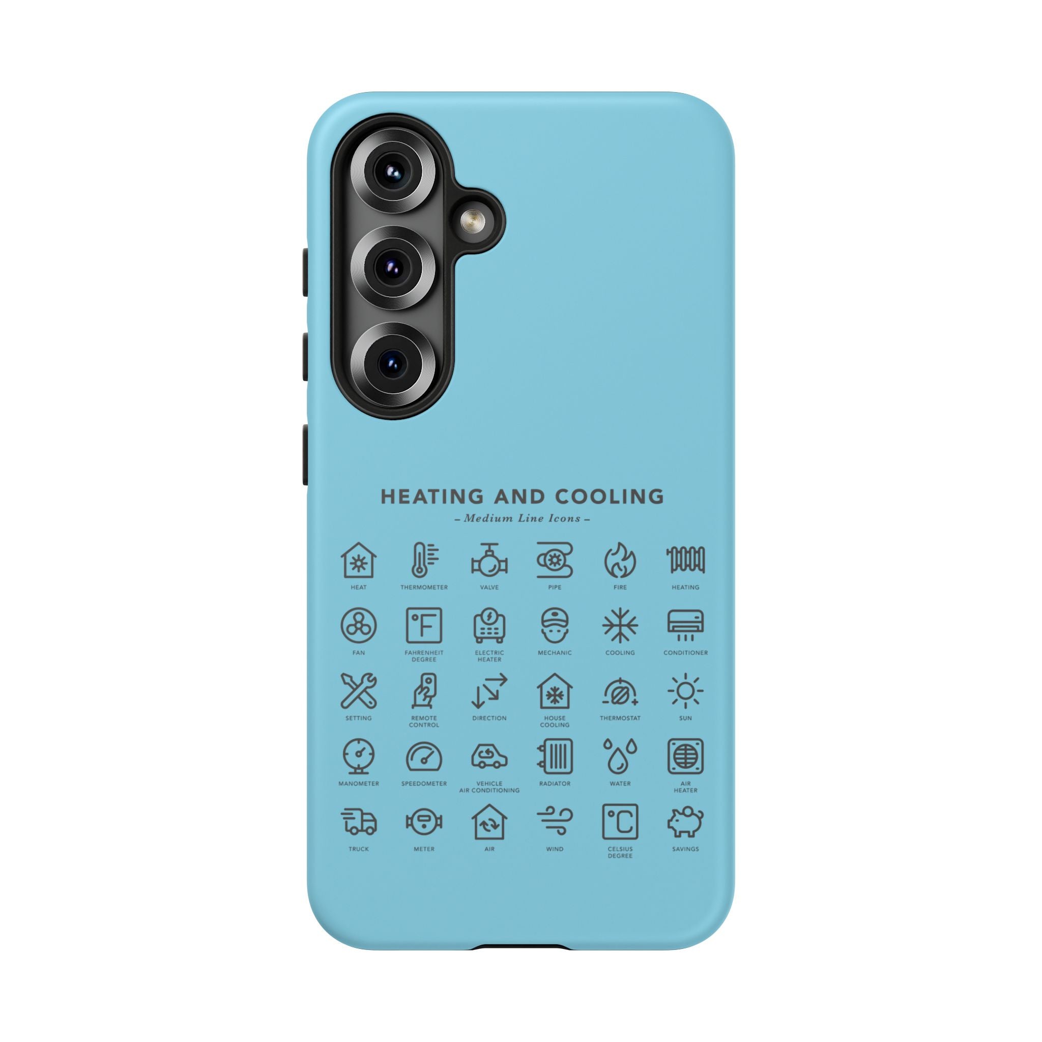 Heating and Cooling Icons Phone Case – HVAC Technician Protective Phone Cover