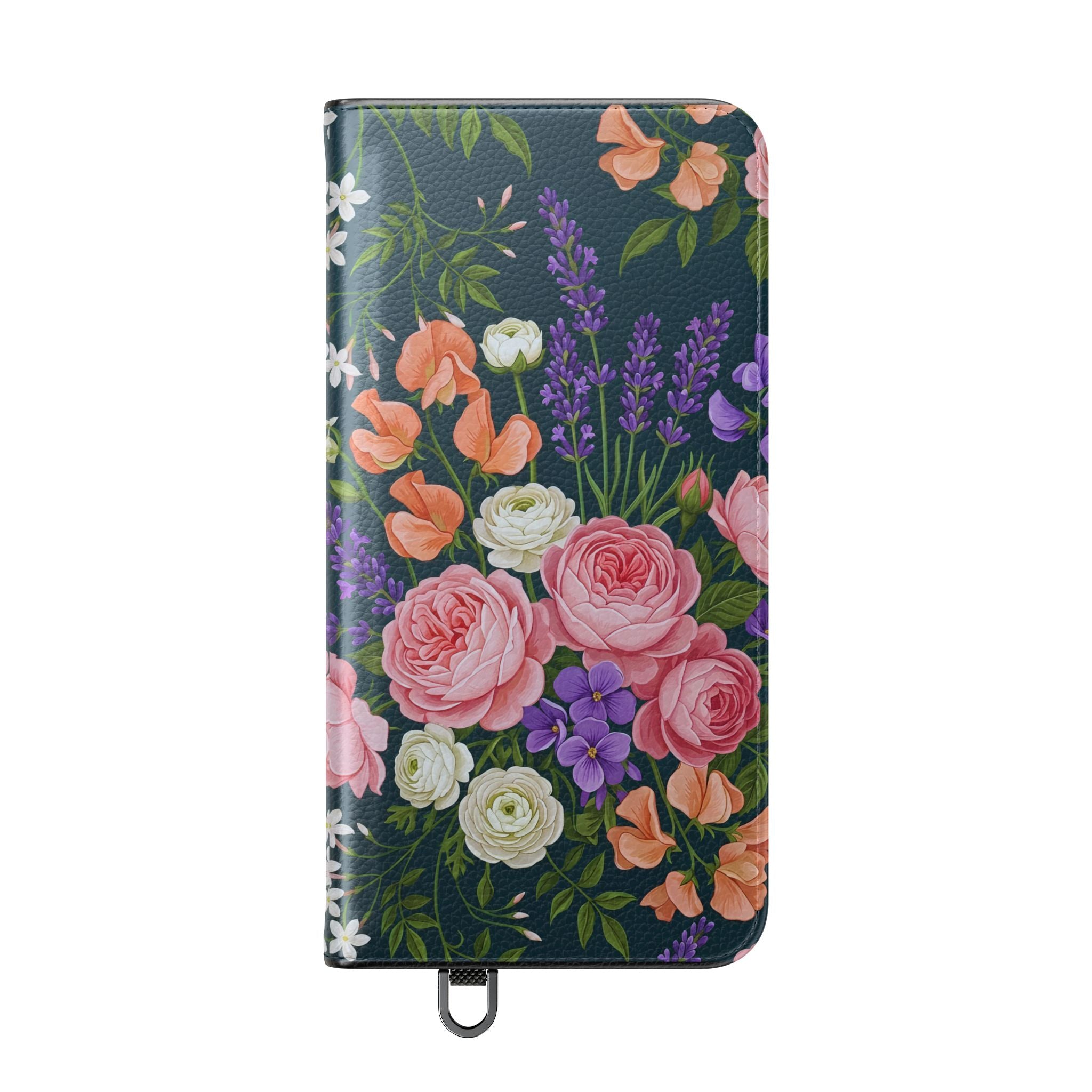 Floral Flip Phone Case -Wallet Cover with Card Slots