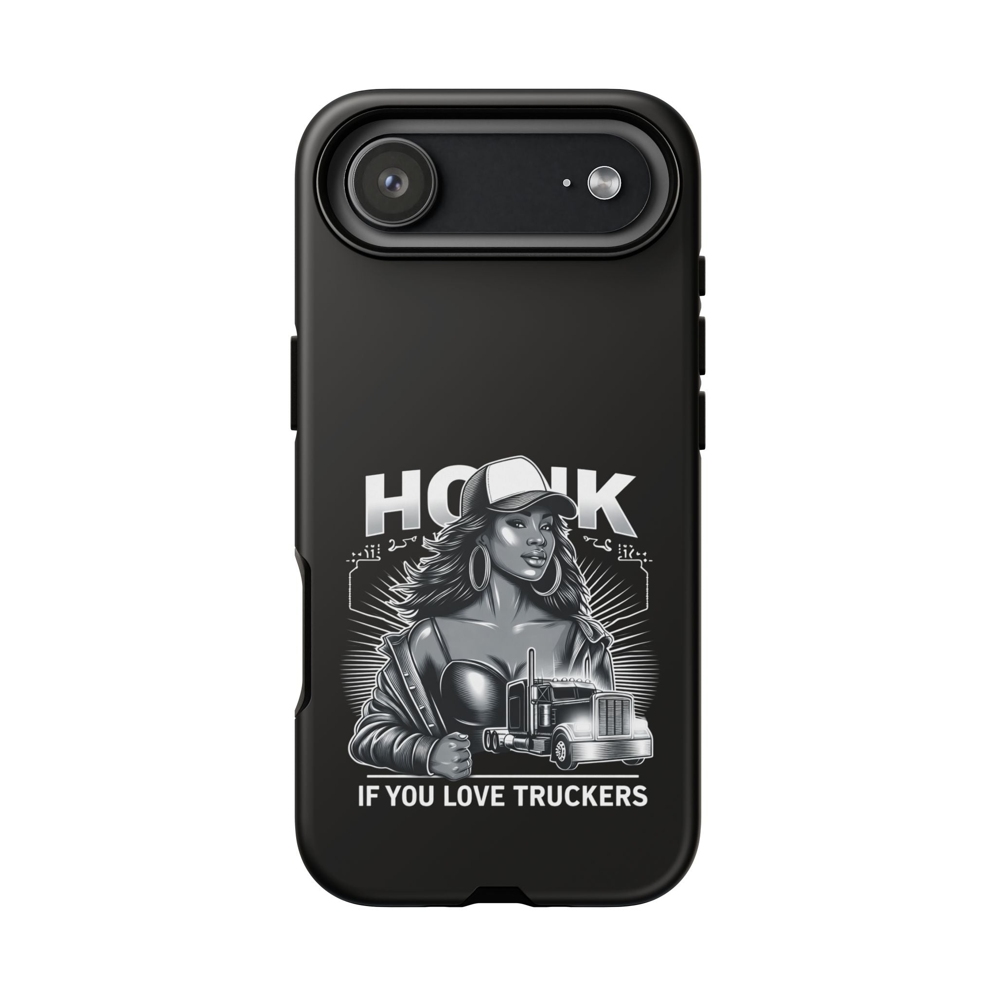 Phone Case — 'Honk' Trucker Girl Retro Semi Truck Protective Case