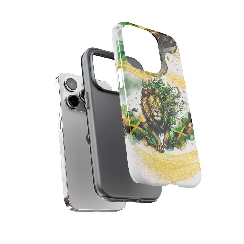 Reggae Lion Phone Case — Jamaican Flag Rasta Art Tough Phone Cover