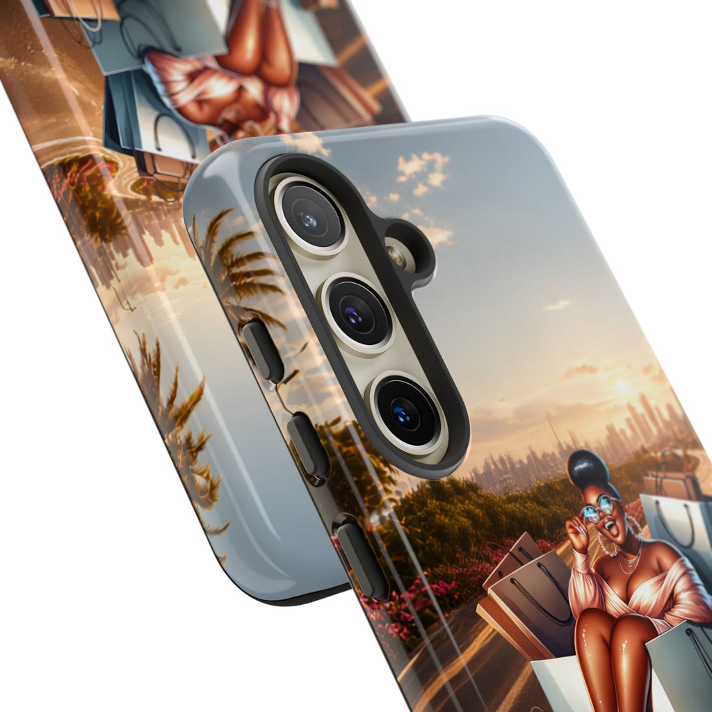 Phone Case — Chic Shopper Illustration on Cloud Background