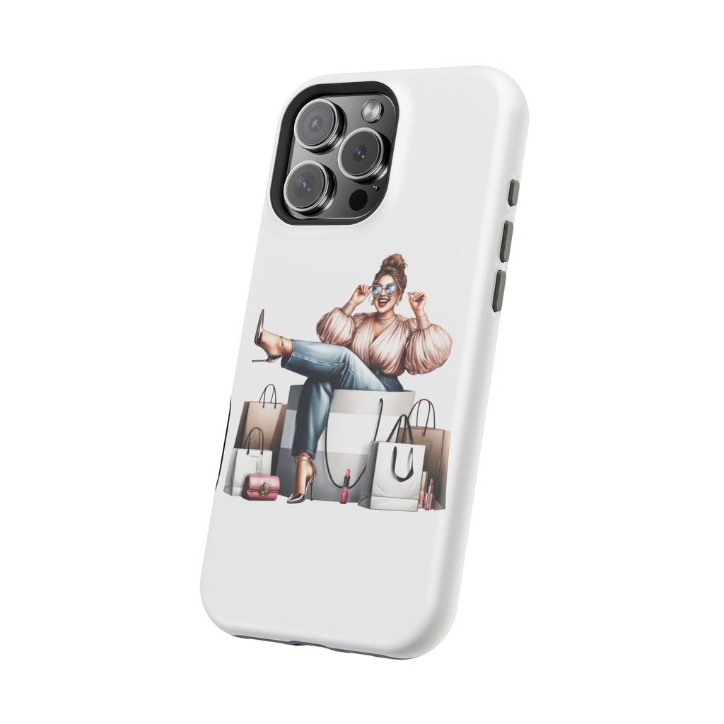 Magnetic Impact-Resistant Case — Luxury Shopper Goddess on Clouds Phone Cover