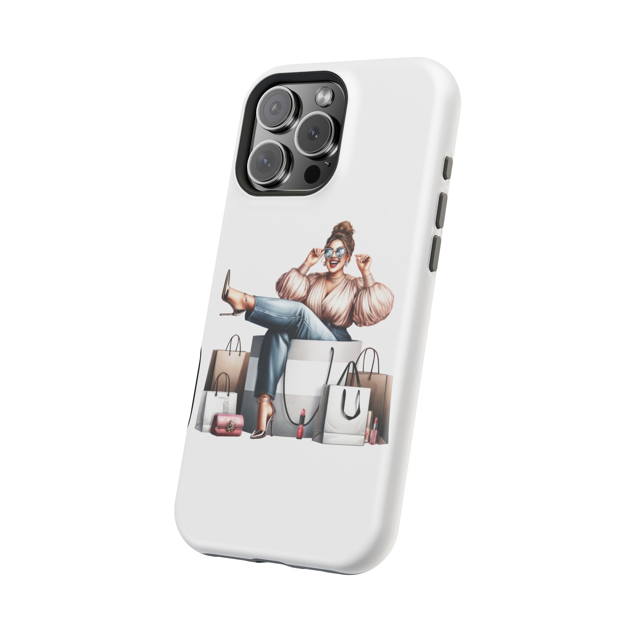Magnetic Impact-Resistant Case — Luxury Shopper Goddess on Clouds Phone Cover