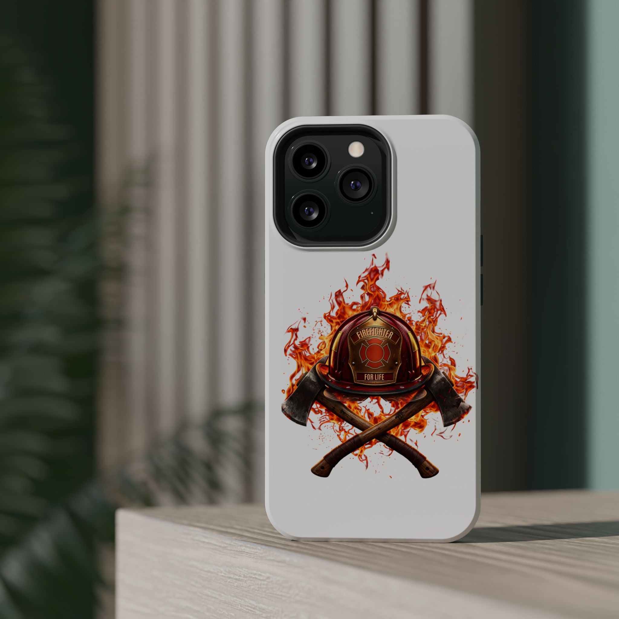 Firefighter Helmet Flames Phone Case — Station 117 Magnetic Impact-Resistant Case