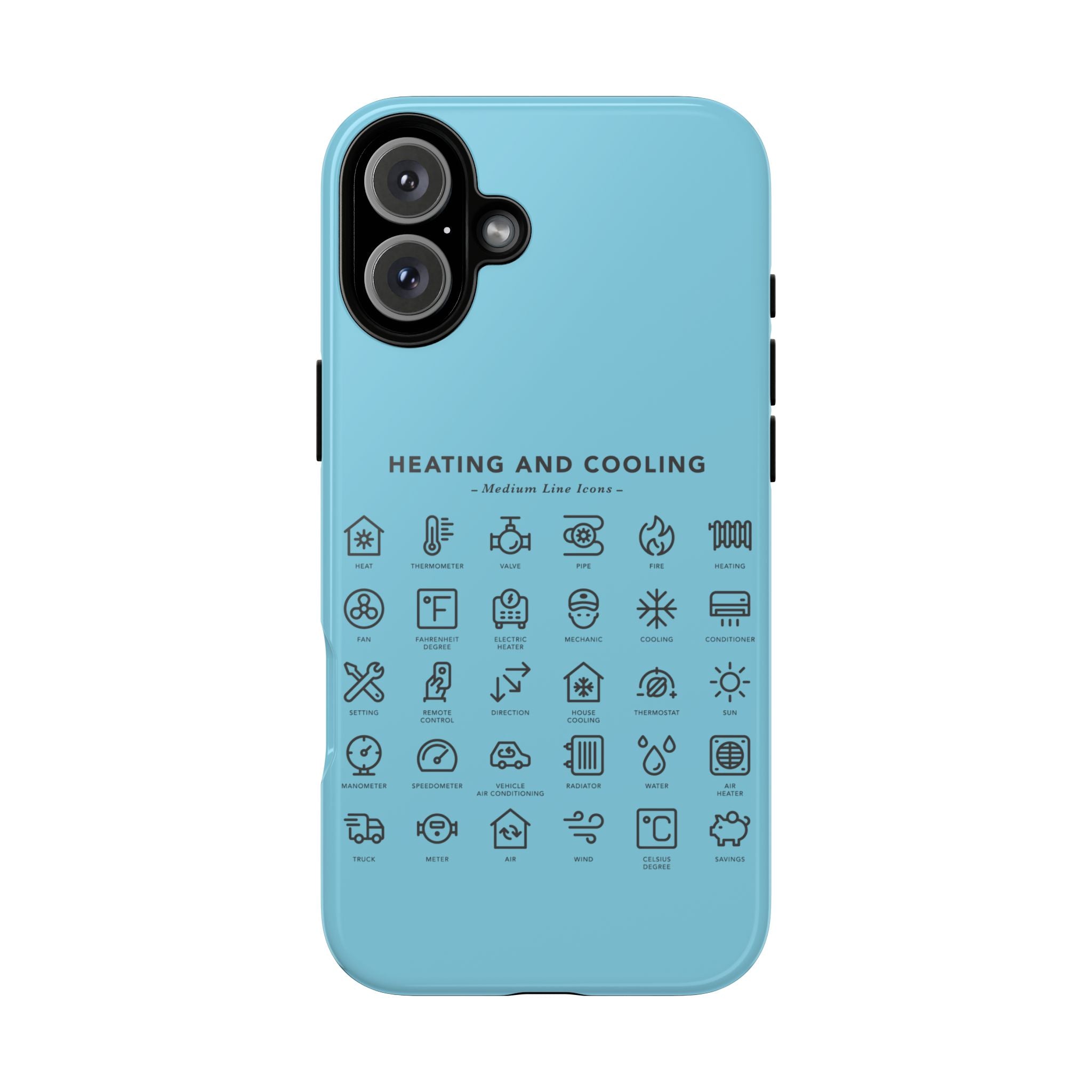 Heating and Cooling Icons Phone Case – HVAC Technician Protective Phone Cover