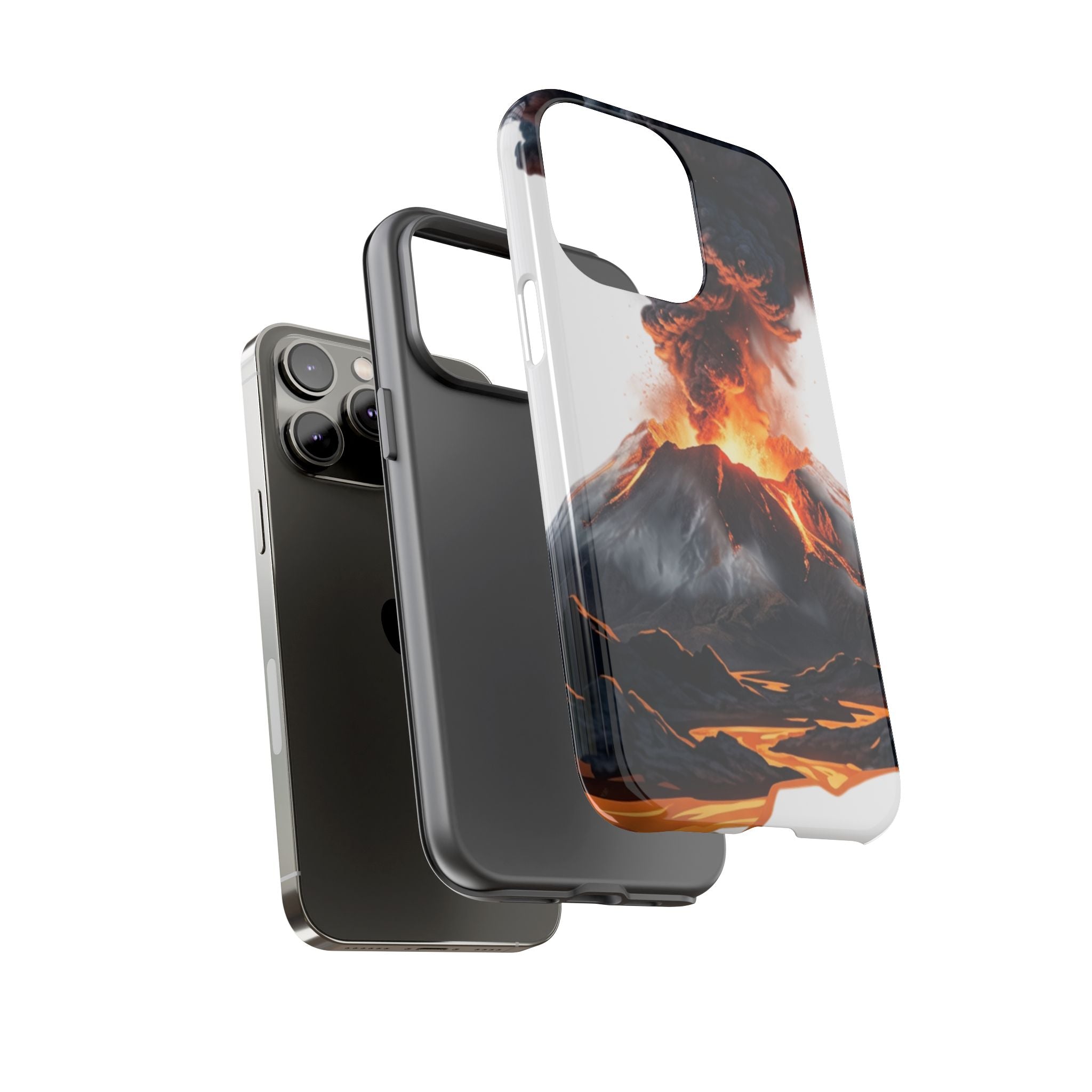 Volcano Eruption Tough Phone Case — Fiery Lava Protective Cover