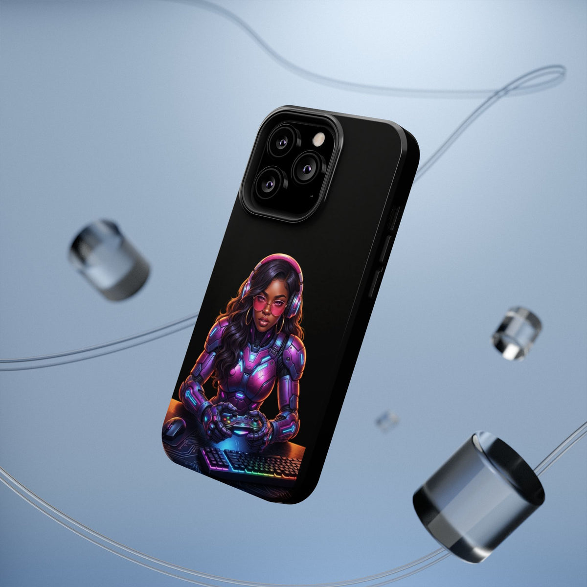 Gamer Girl Cyber Armor Phone Case — Impact‑Resistant Protective Cover