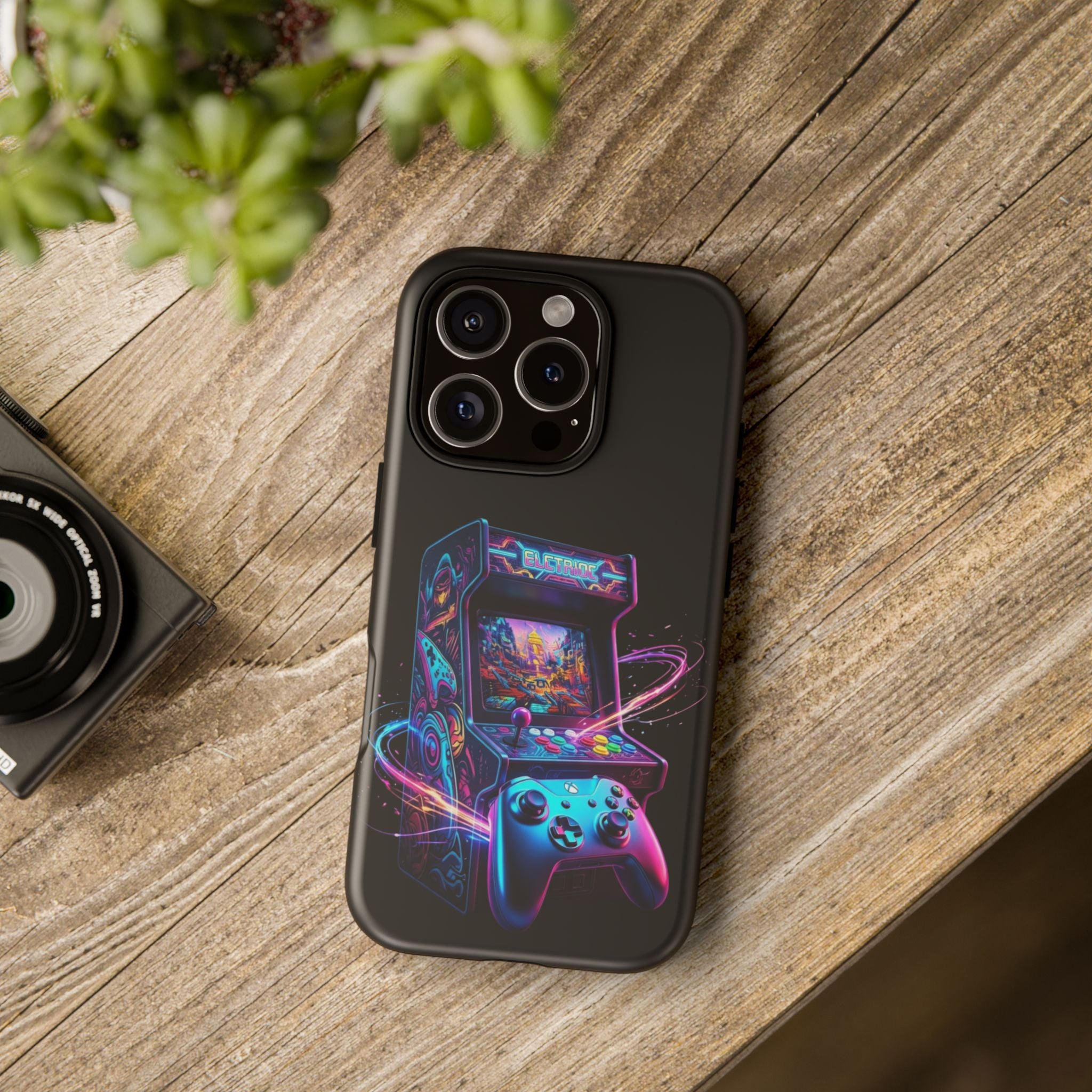 Retro Arcade Phone Case — Neon Gaming Controller Design