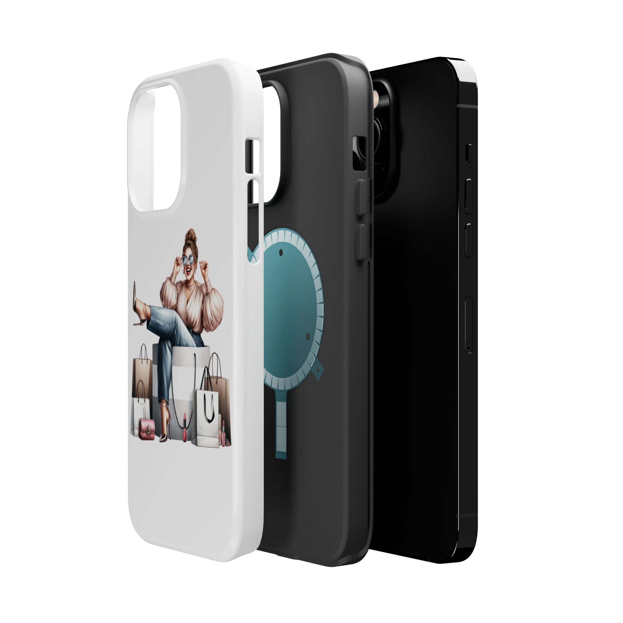 Magnetic Impact-Resistant Case — Luxury Shopper Goddess on Clouds Phone Cover