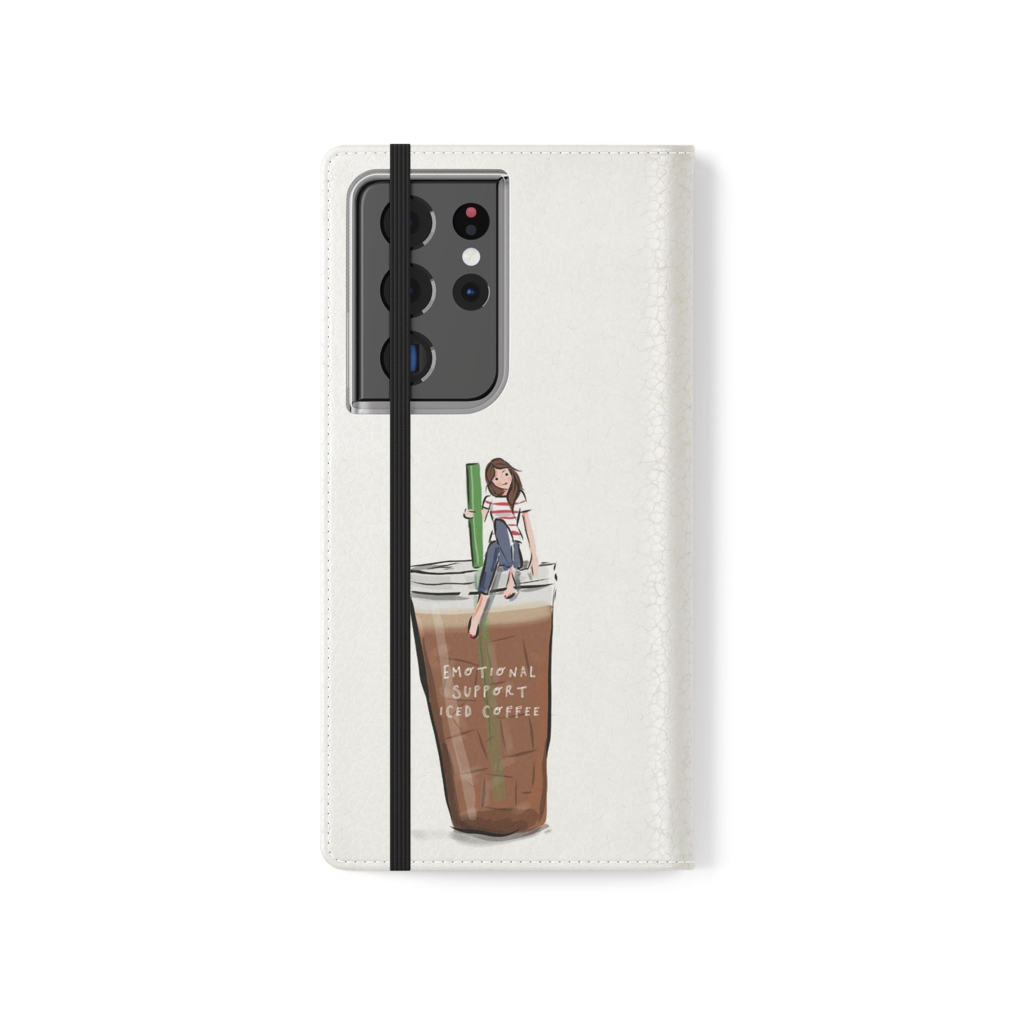 Flip Case — "Emotional Support Iced Coffee" Phone Wallet Case