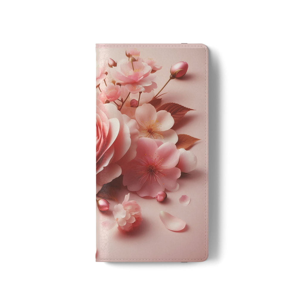 Floral Rose Flip Case — Pink Blossom Wallet Phone Cover