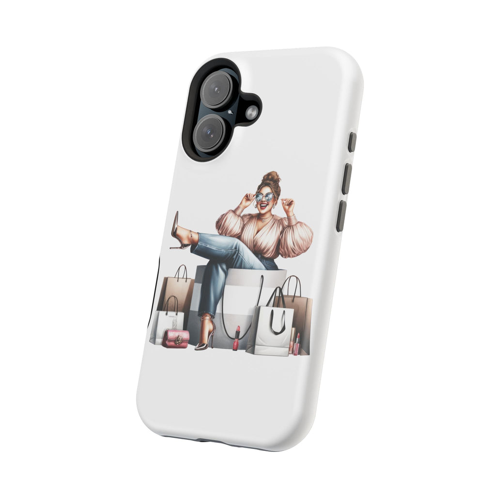 Magnetic Impact-Resistant Case — Luxury Shopper Goddess on Clouds Phone Cover