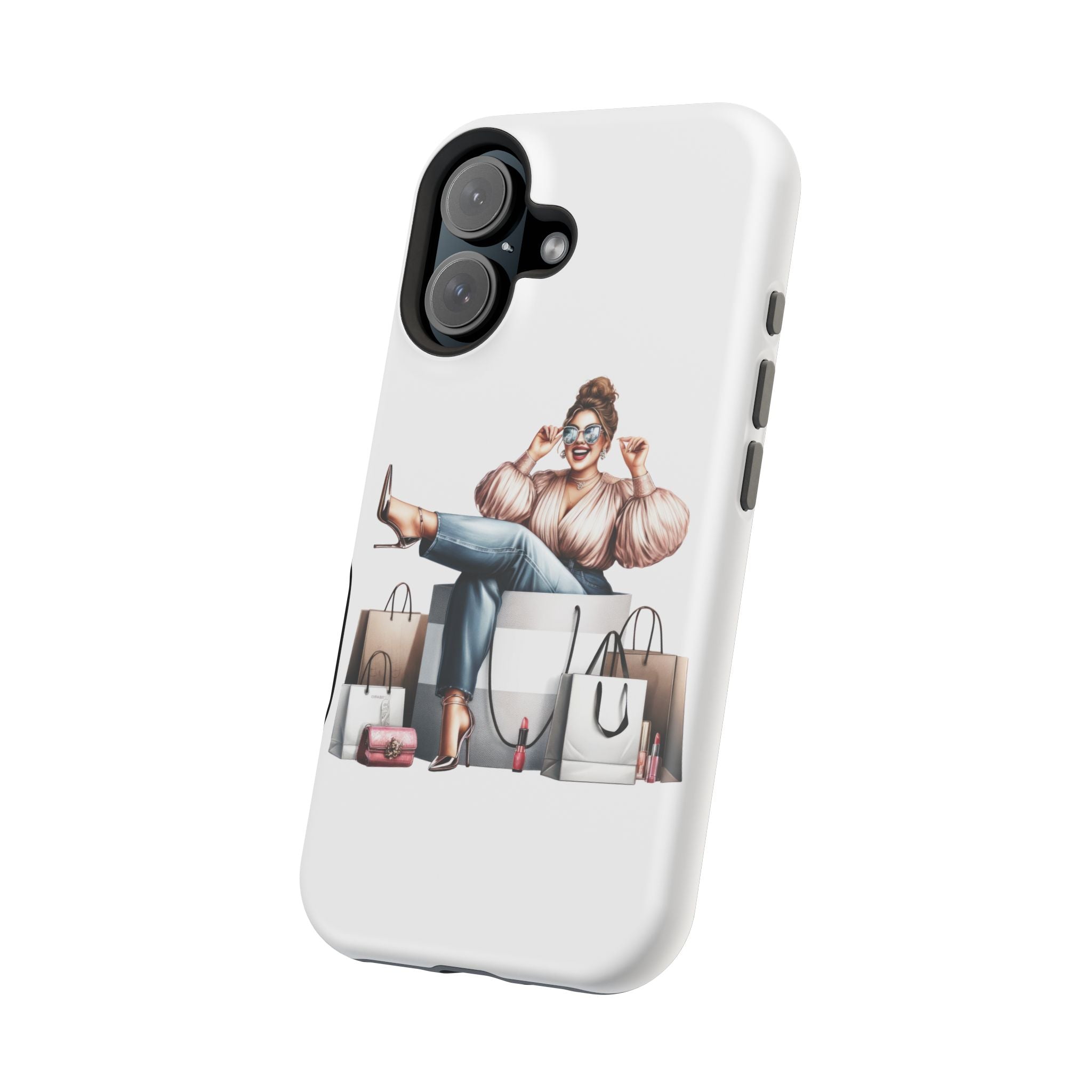 Magnetic Impact-Resistant Case — Luxury Shopper Goddess on Clouds Phone Cover
