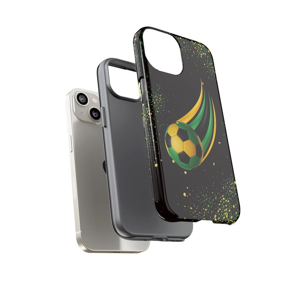 Soccer Comet Tough Phone Case – Green & Yellow Football Design