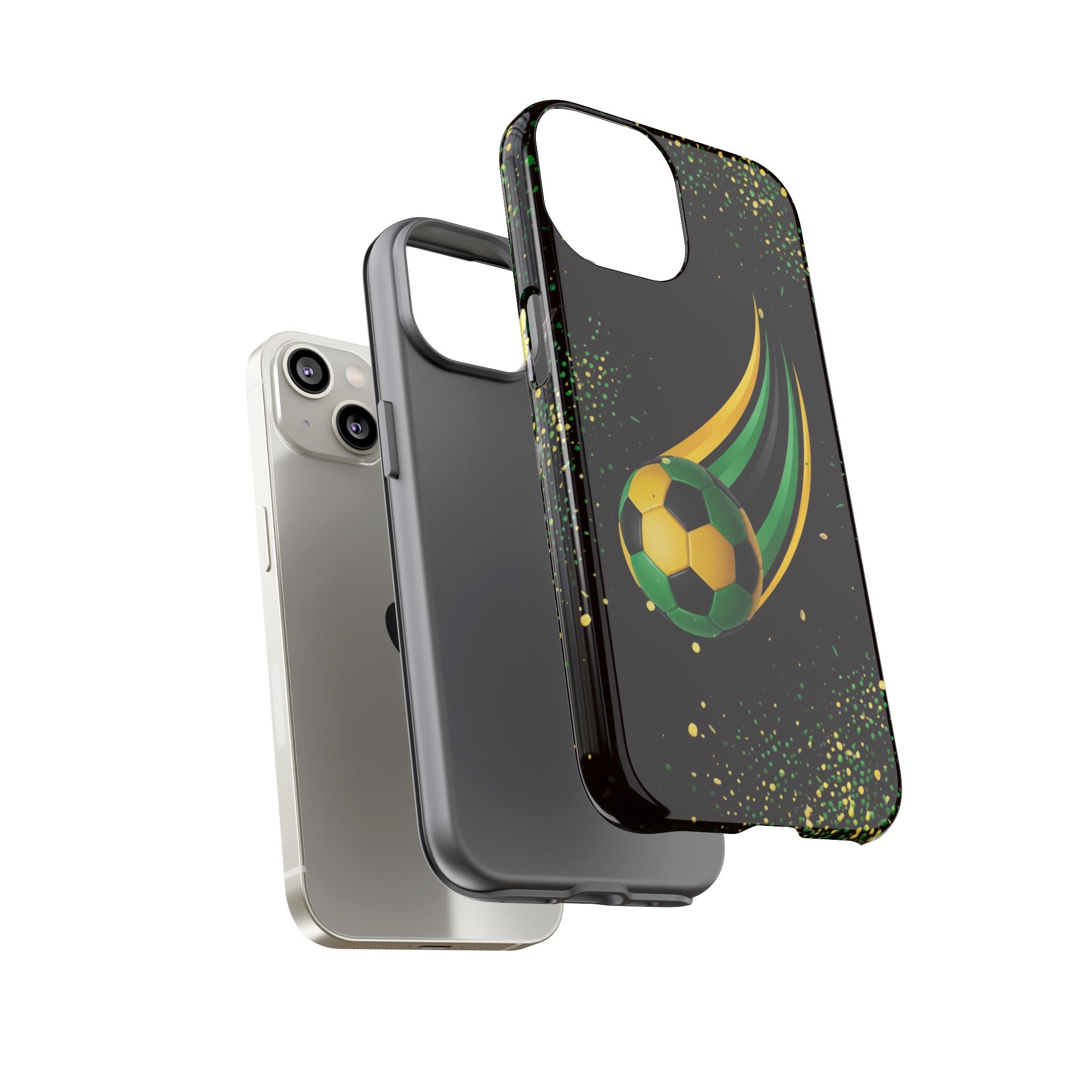 Soccer Comet Tough Phone Case – Green & Yellow Football Design