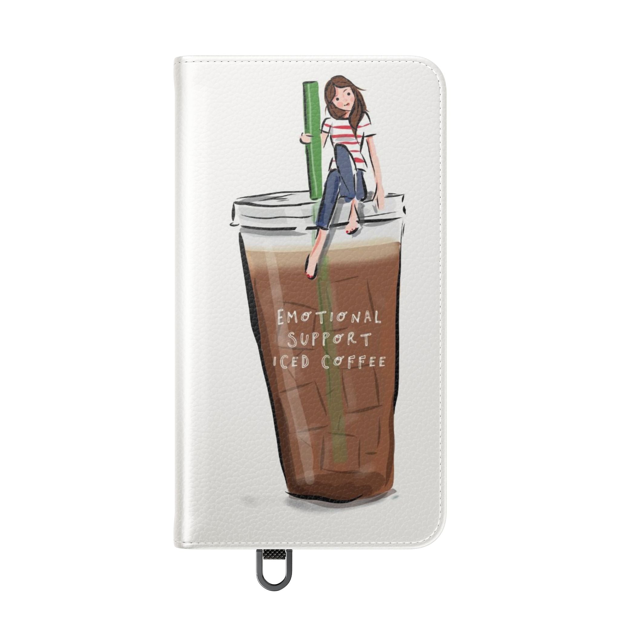 Flip Case — "Emotional Support Iced Coffee" Phone Wallet Case