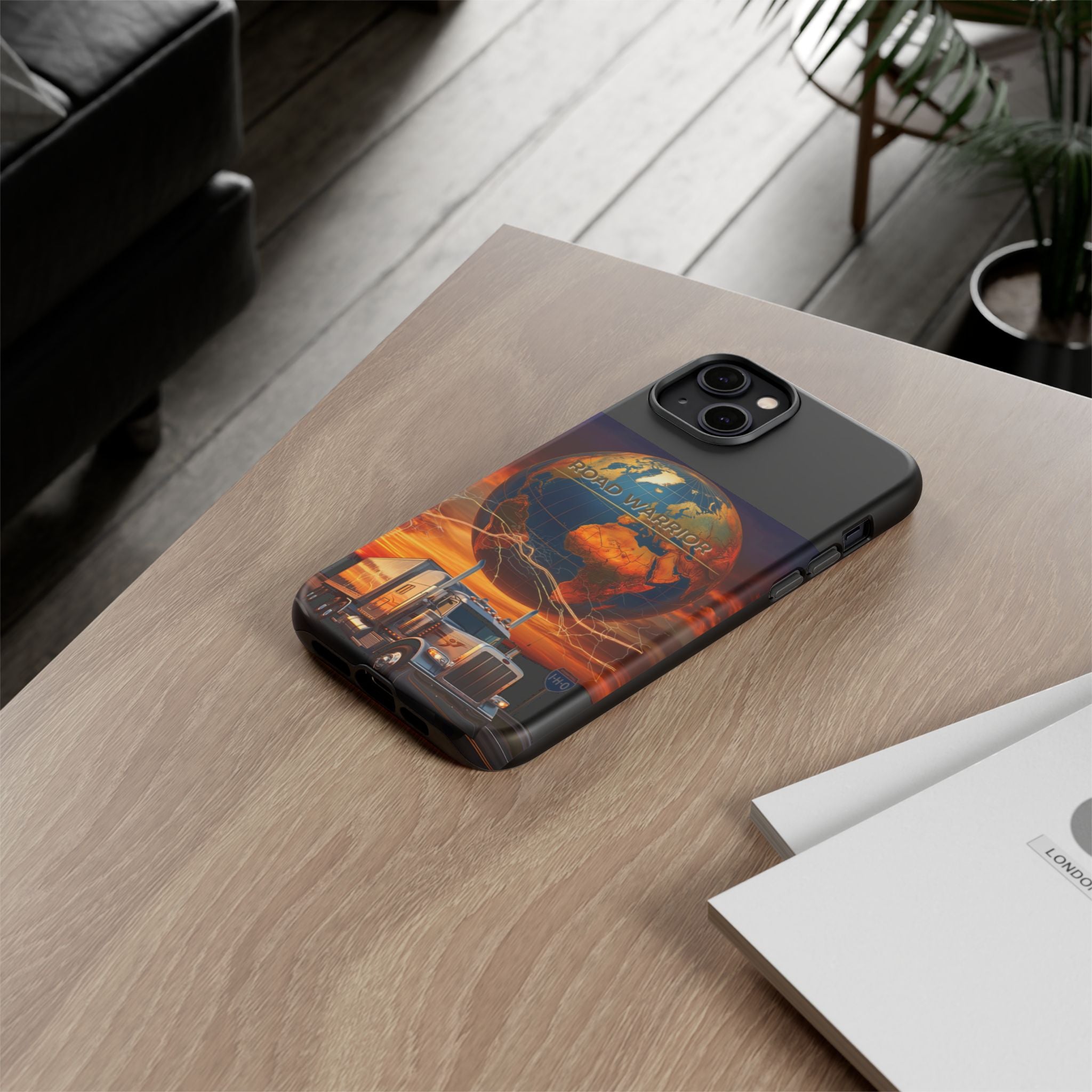 Truck Driver Phone Case — 'Global Road Warrior' Semi Truck Globe Tough Phone Cover