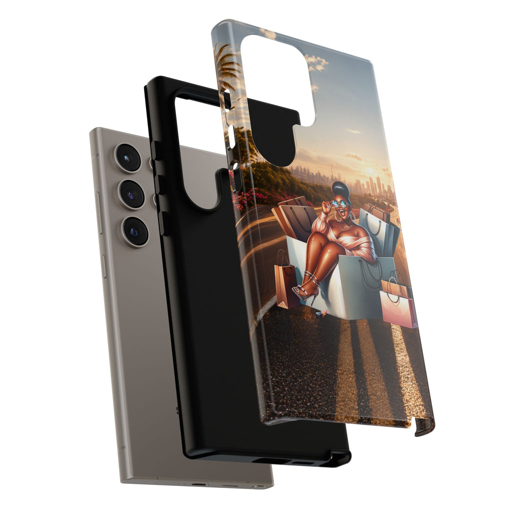 Phone Case — Chic Shopper Illustration on Cloud Background