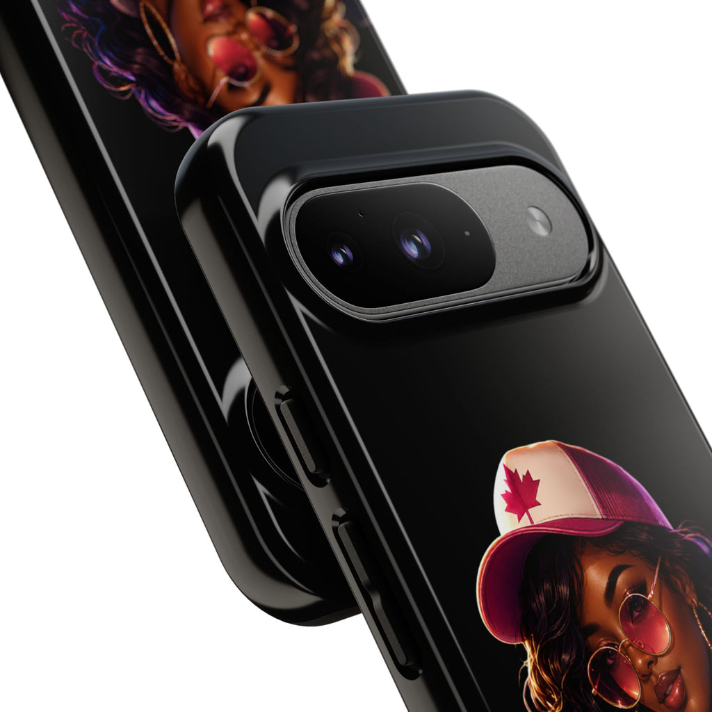 Phone Case - Cool Urban Woman with Headphones & Maple Hat